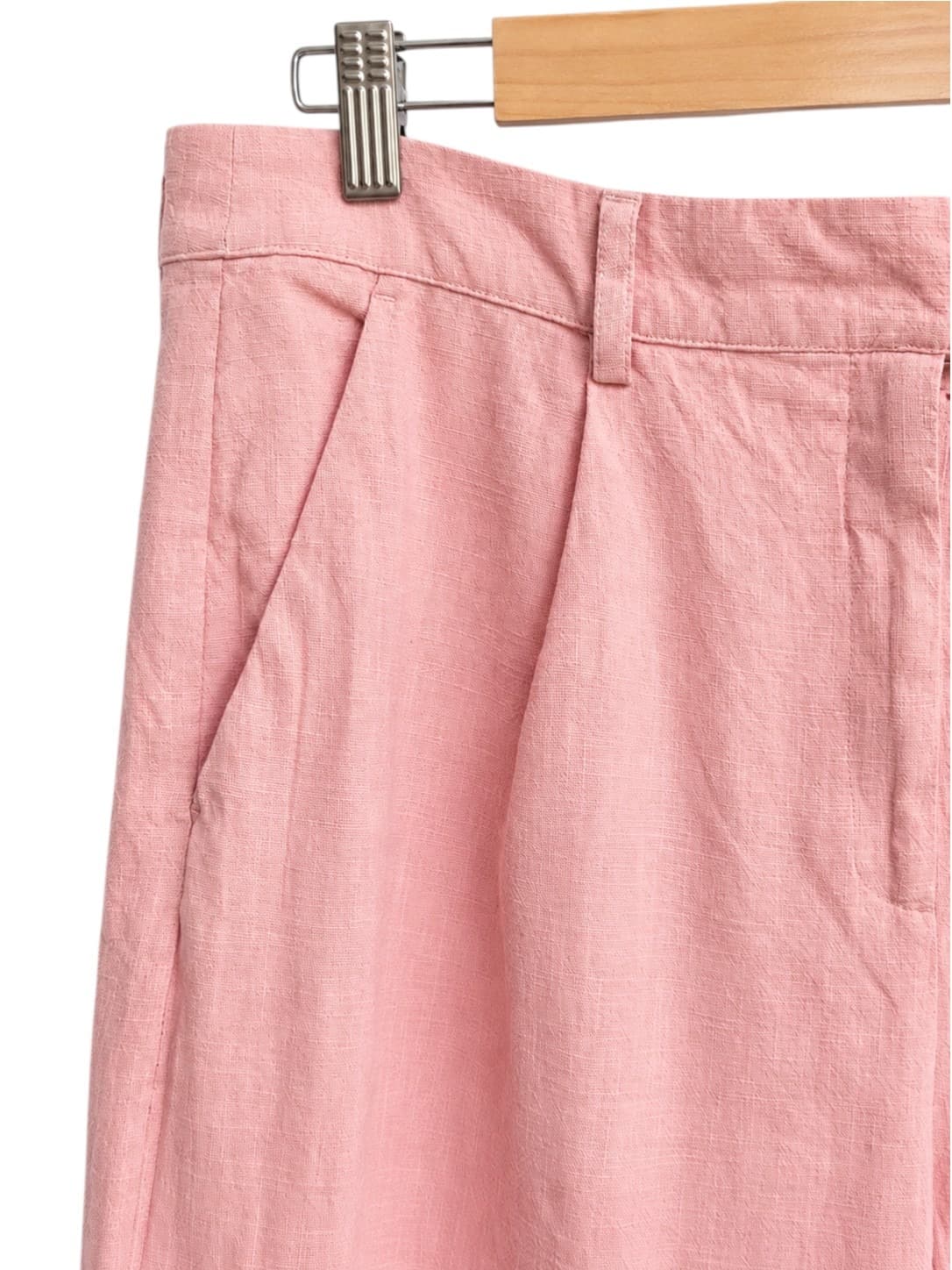 Sportsgirl Pink Ramie Cotton Wide Leg Pants Womens 18 Pleated Trousers — photo 2 of 7