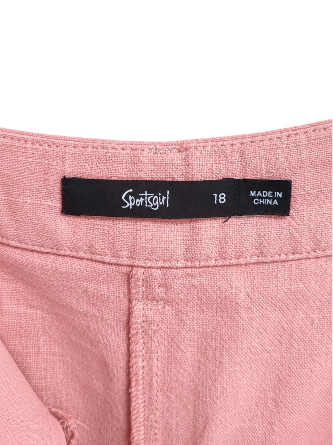 Sportsgirl Pink Ramie Cotton Wide Leg Pants Womens 18 Pleated Trousers — photo 5 of 7