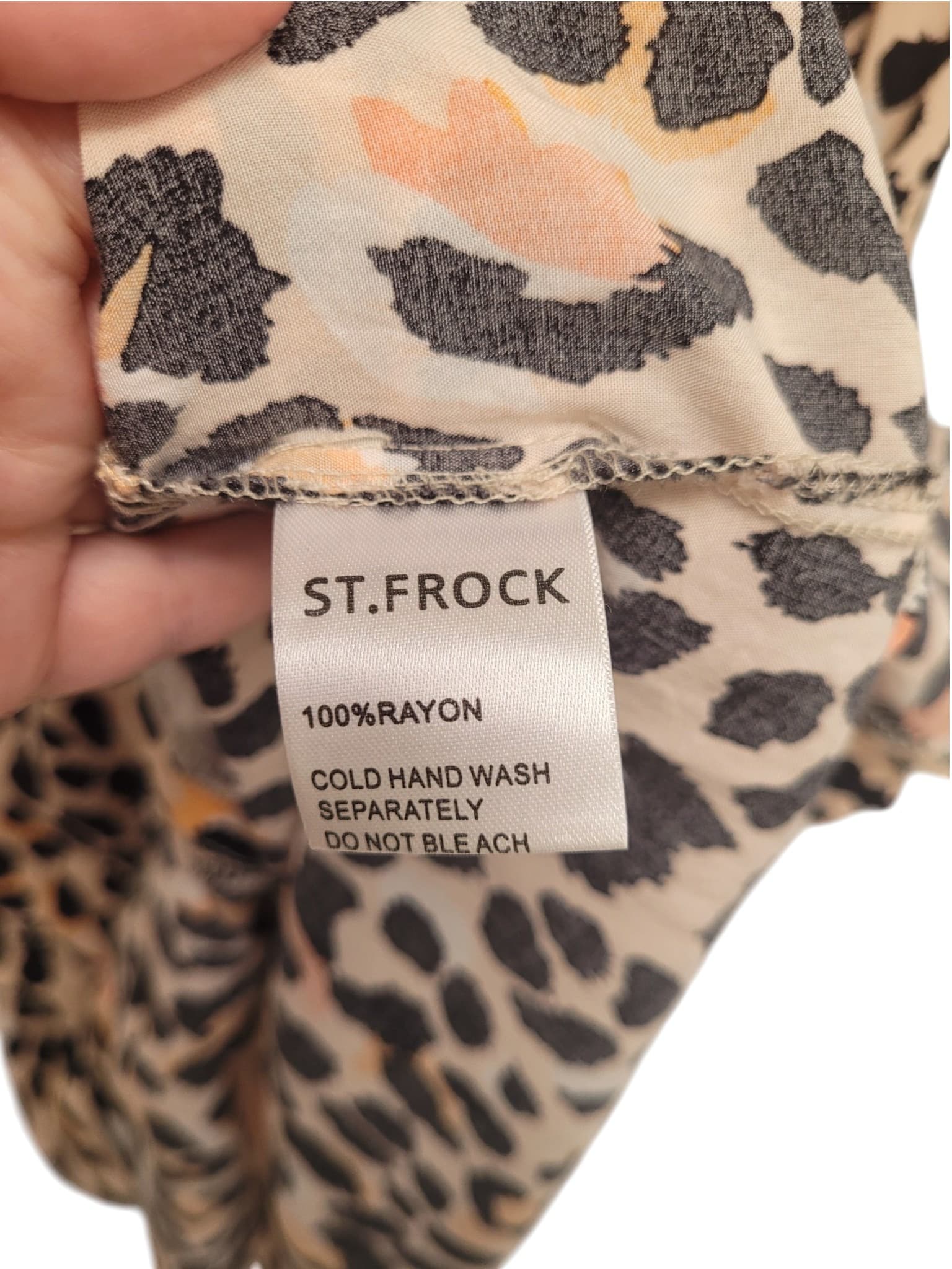 ST.FROCK Leopard Print Button-Down Dress Women's Size 12 — photo 6 of 7