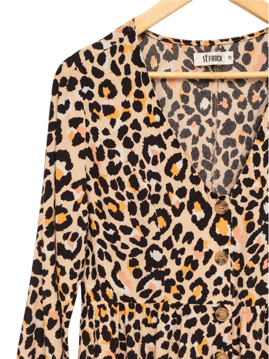 ST.FROCK Leopard Print Button-Down Dress Women's Size 12 — photo 1 of 7