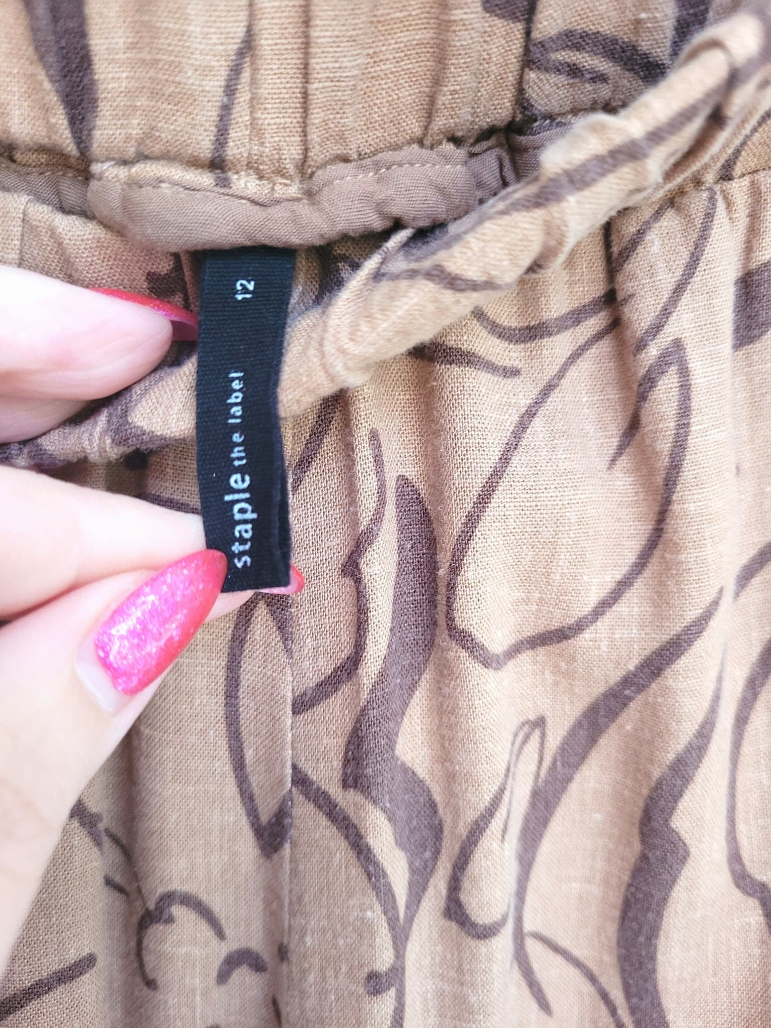 STAPLE THE LABEL Quinn Floral Linen Cotton Wide Leg Pants Size 12 — photo 4 of 4