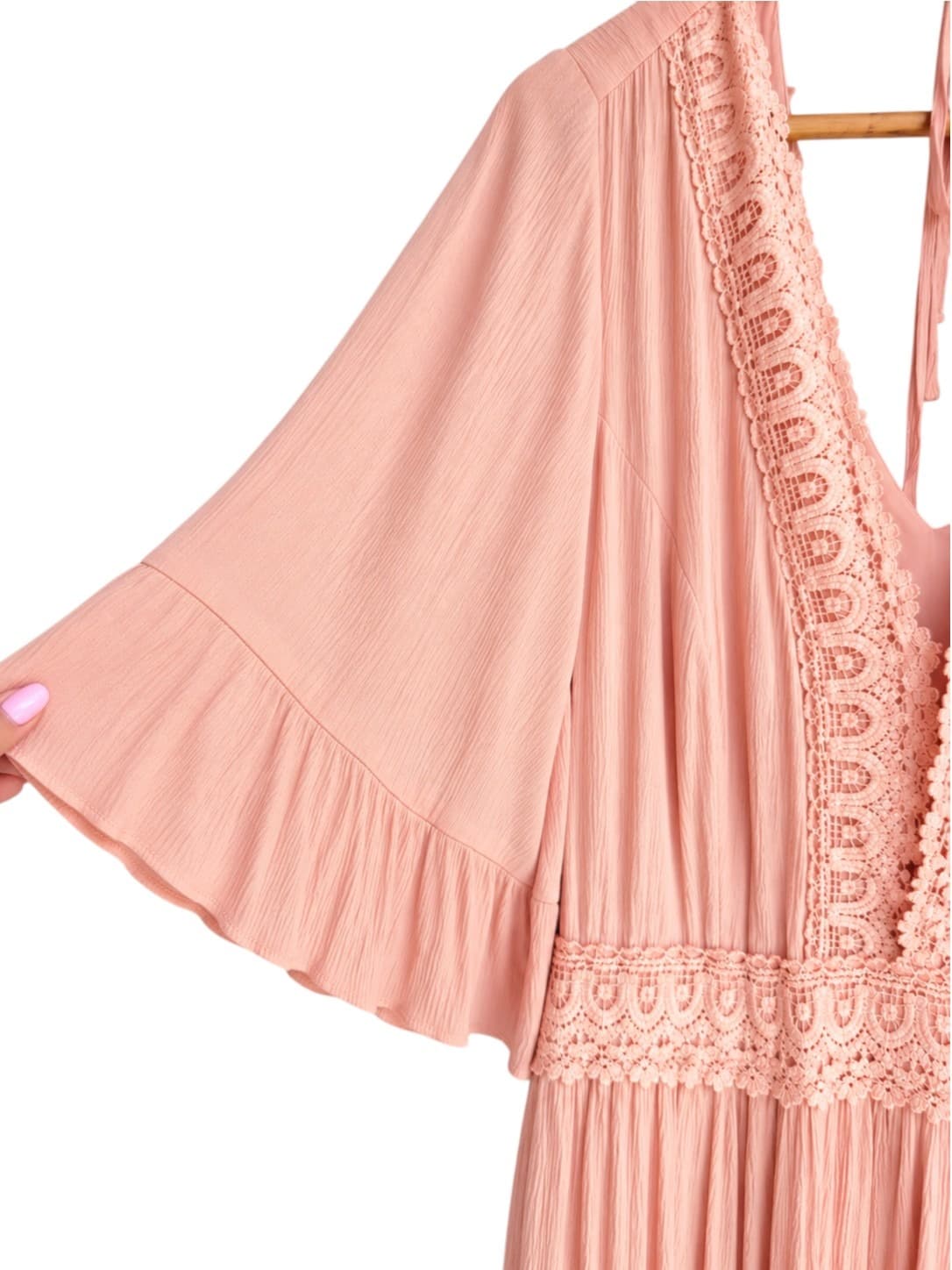 Starling Reine Endless Lace PLUS SIZE Maxi Dress Peach Pink AU 16 S BNWT — photo 3 of 9