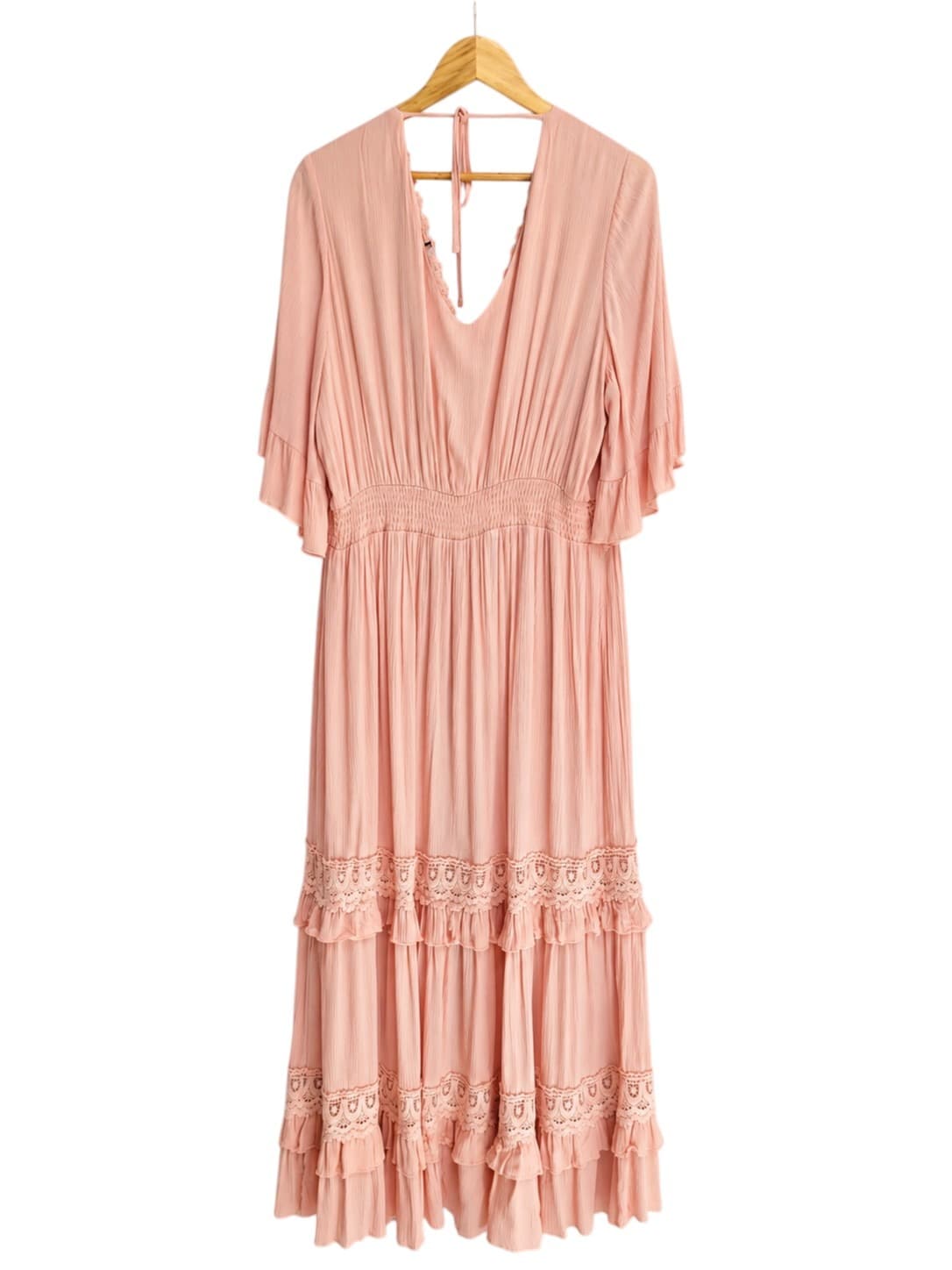 Starling Reine Endless Lace PLUS SIZE Maxi Dress Peach Pink AU 16 S BNWT — photo 6 of 9