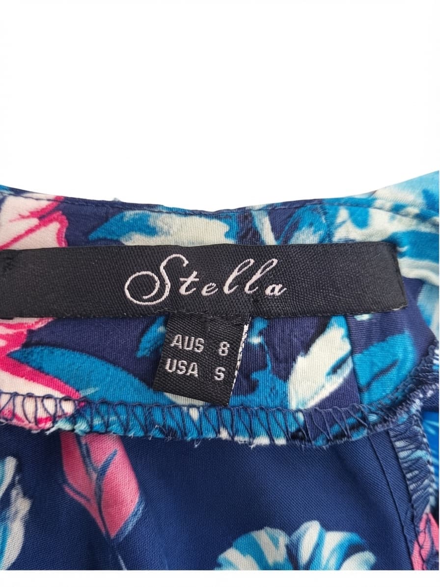Stella Floral Print Midi Dress Blue Size 8 — photo 6 of 6