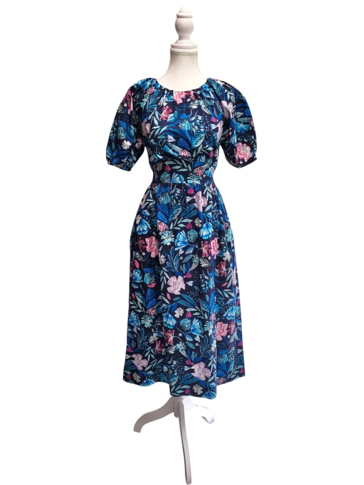 Stella Floral Print Midi Dress Blue Size 8 — photo 1 of 6