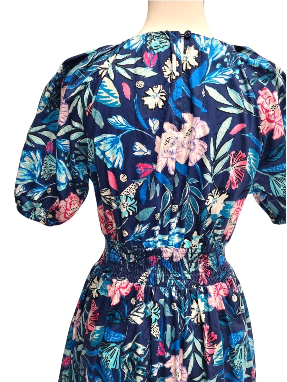 Stella Floral Print Midi Dress Blue Size 8 — photo 5 of 6
