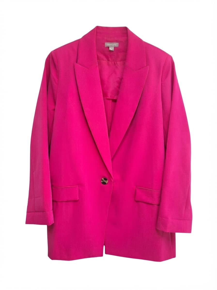 SUZANNE GRAE Bright Pink Oversized Boxy Single Breasted Blazer Size S — photo 1 of 4