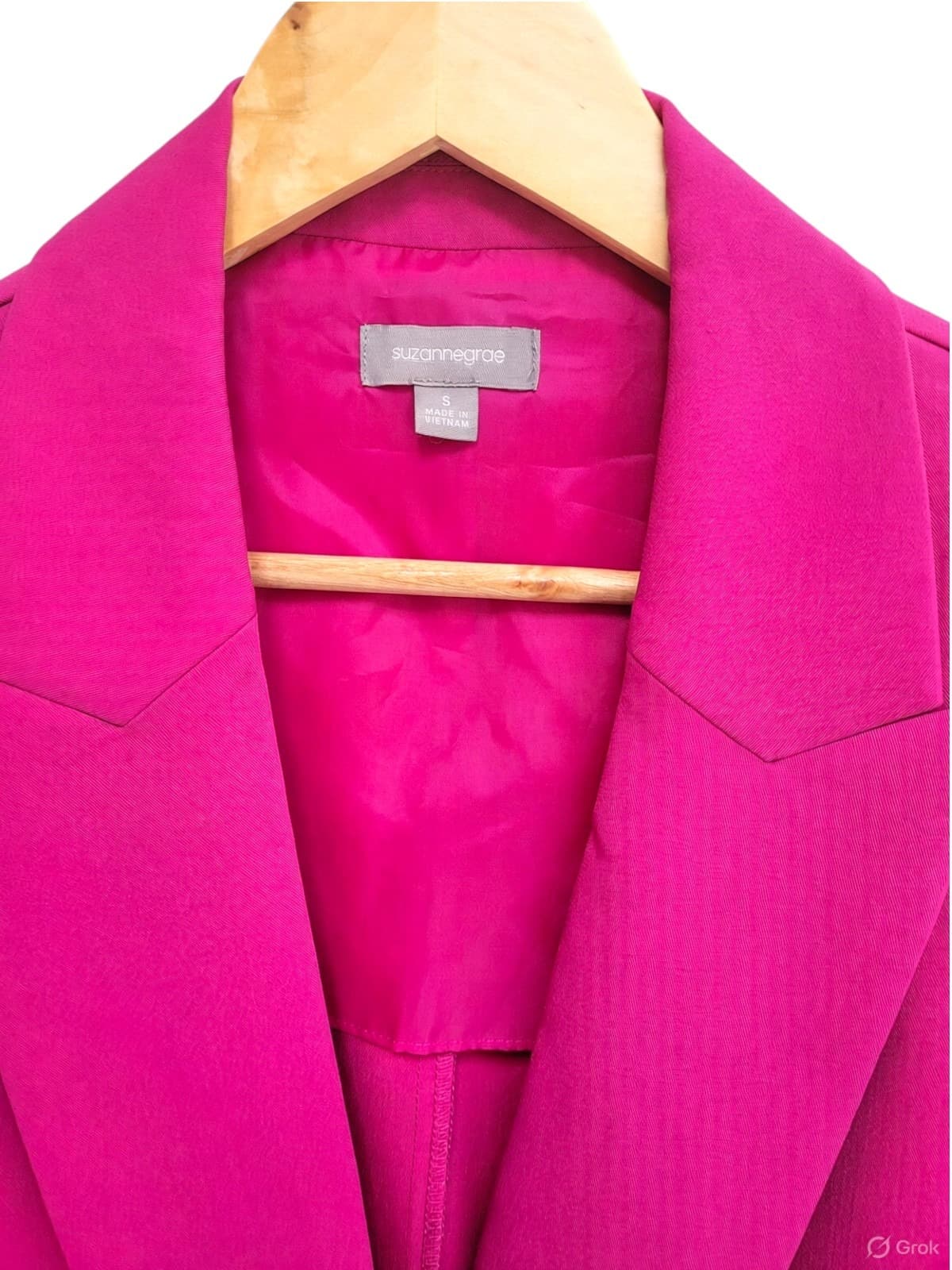 SUZANNE GRAE Bright Pink Oversized Boxy Single Breasted Blazer Size S — photo 4 of 4