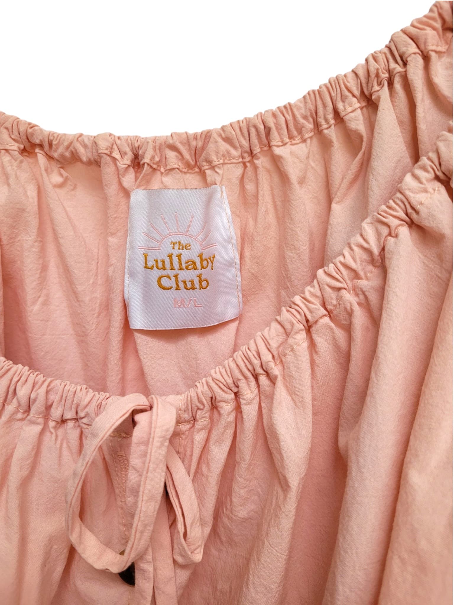 THE LULLABY CLUB Peach Puff Sleeve Off Shoulder Crop Top M/L — photo 3 of 5