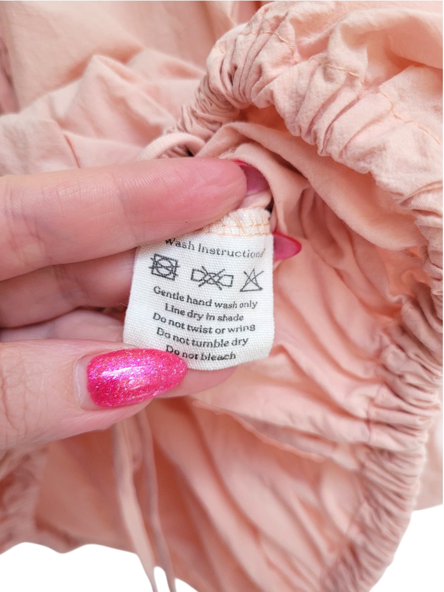 THE LULLABY CLUB Peach Puff Sleeve Off Shoulder Crop Top M/L — photo 5 of 5