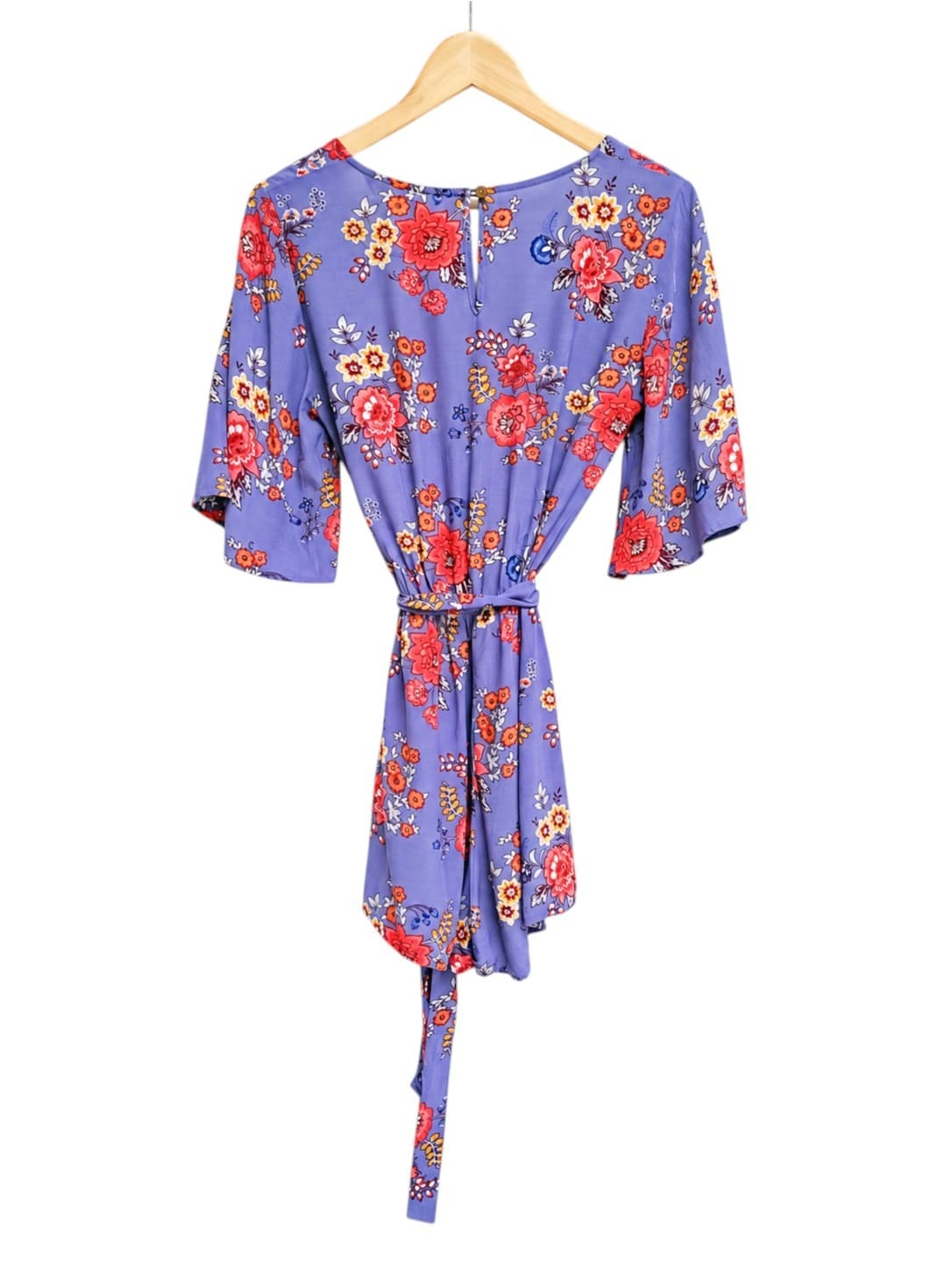 Tigerlily Stevie Onesie Floral Playsuit Purple Tie Waist BNWT Womens Size 6 — photo 4 of 9