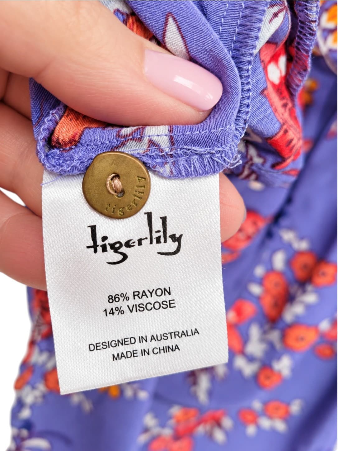 Tigerlily Stevie Onesie Floral Playsuit Purple Tie Waist BNWT Womens Size 6 — photo 9 of 9