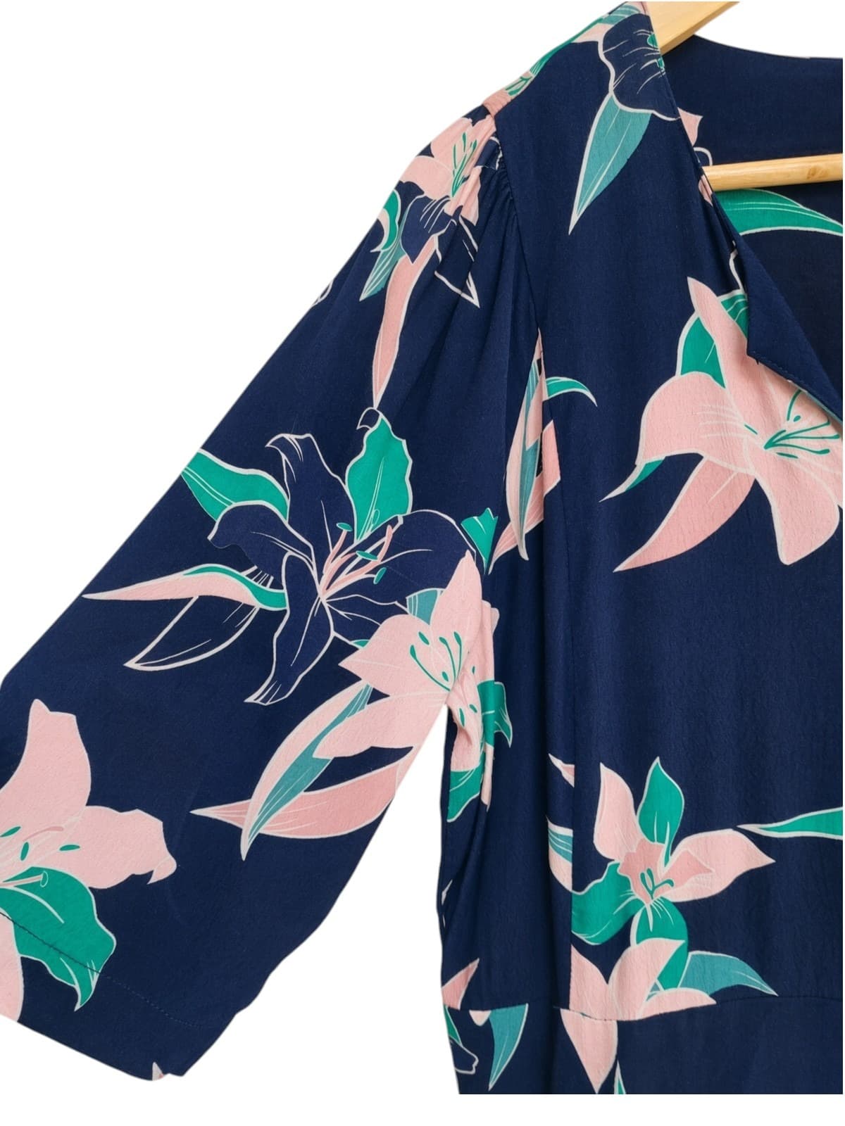 Trenery Navy Floral Print Midi Dress Size 12 — photo 4 of 7