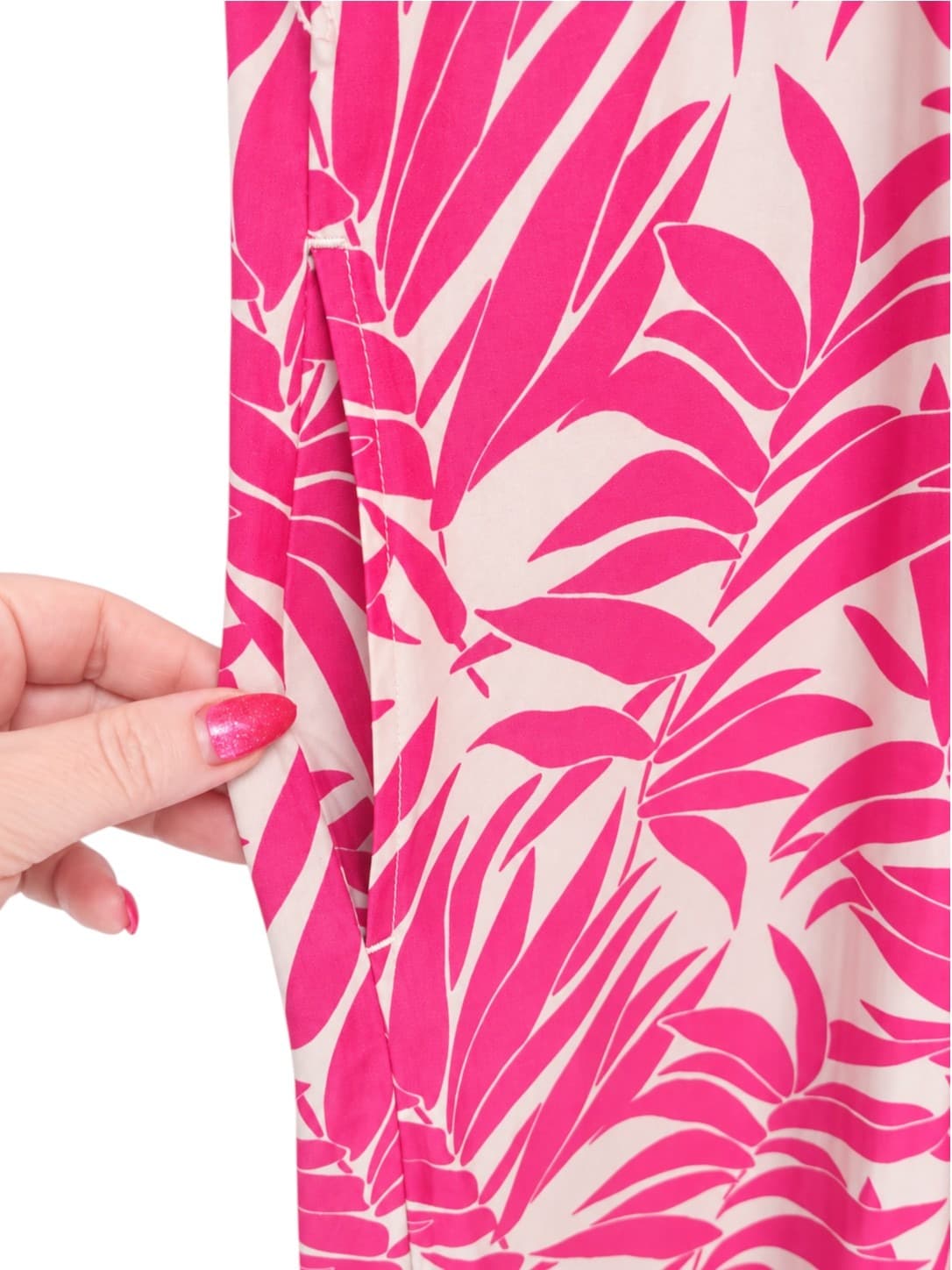 TRENERY Pink Stone Leaf Print Oversized Midi Dress Size 6 — photo 4 of 8