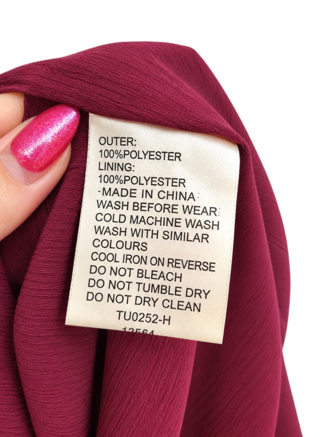 TUSSAH Burgundy Dolman Sleeve Tie Waist Tulip Hem Midi Dress Size 10 — photo 8 of 8