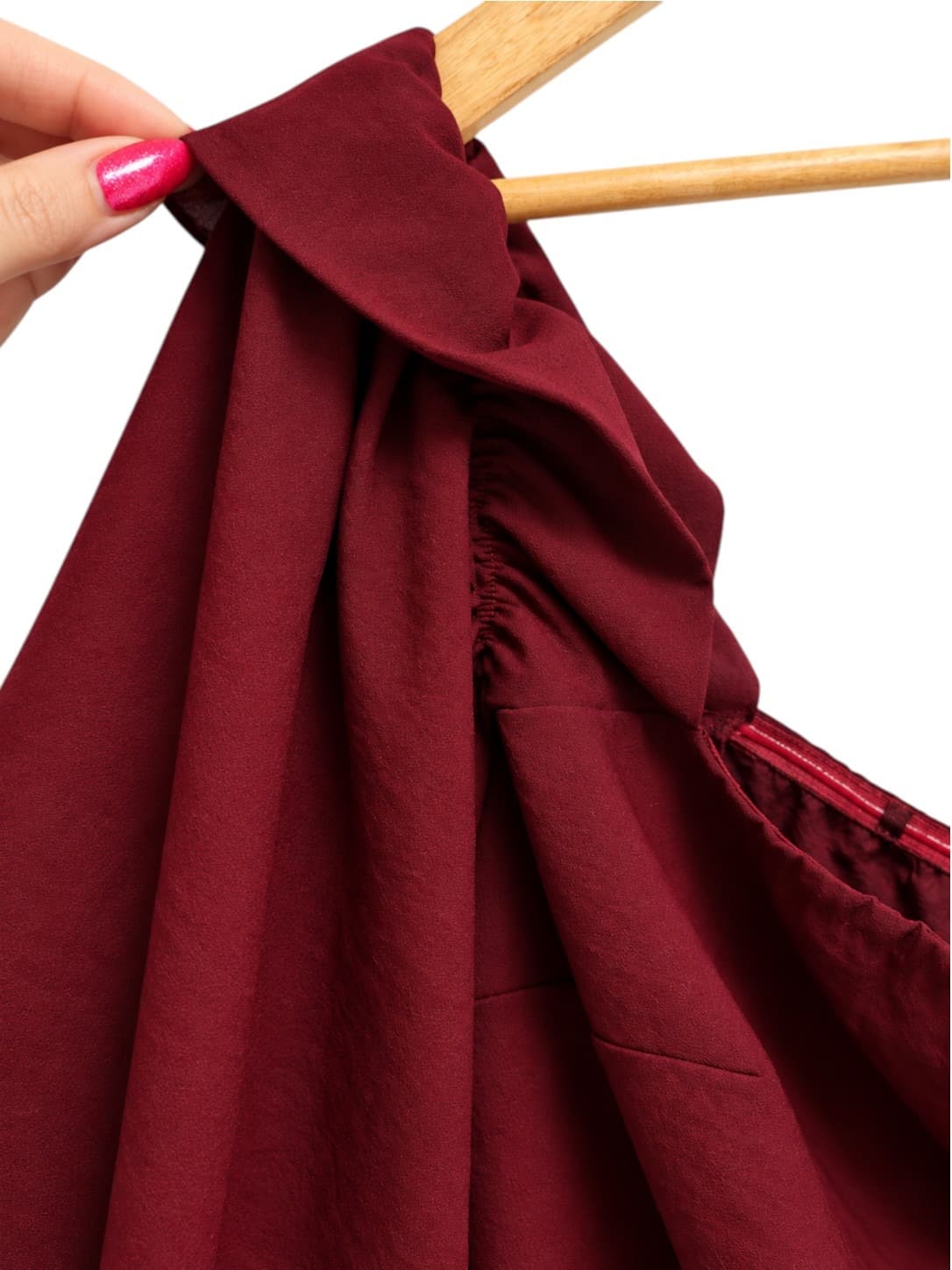 TUSSAH Burgundy Off Shoulder Ruffle Sleeve Mini Dress Size 14 — photo 4 of 5