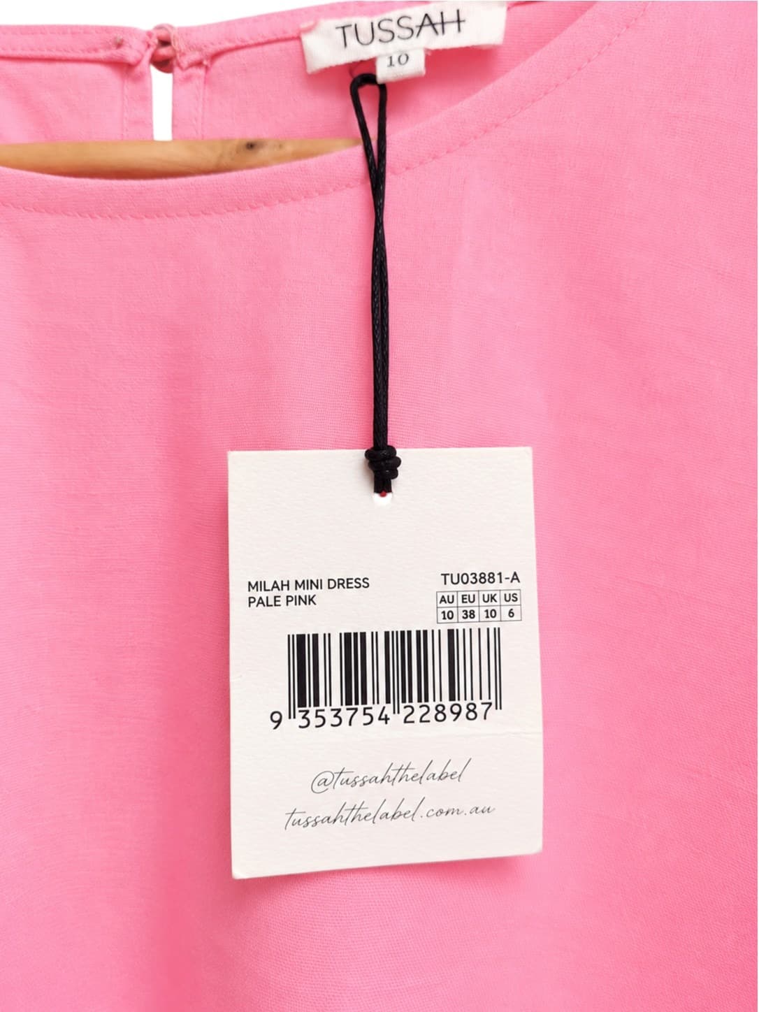 TUSSAH Milah Pink Linen Blend Tie Waist Mini Dress BNWT Size 10 — photo 3 of 9