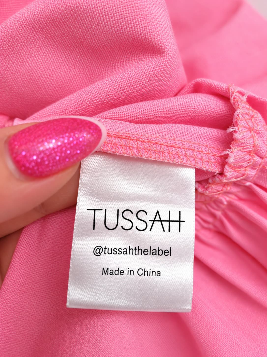 TUSSAH Milah Pink Linen Blend Tie Waist Mini Dress BNWT Size 10 — photo 9 of 9