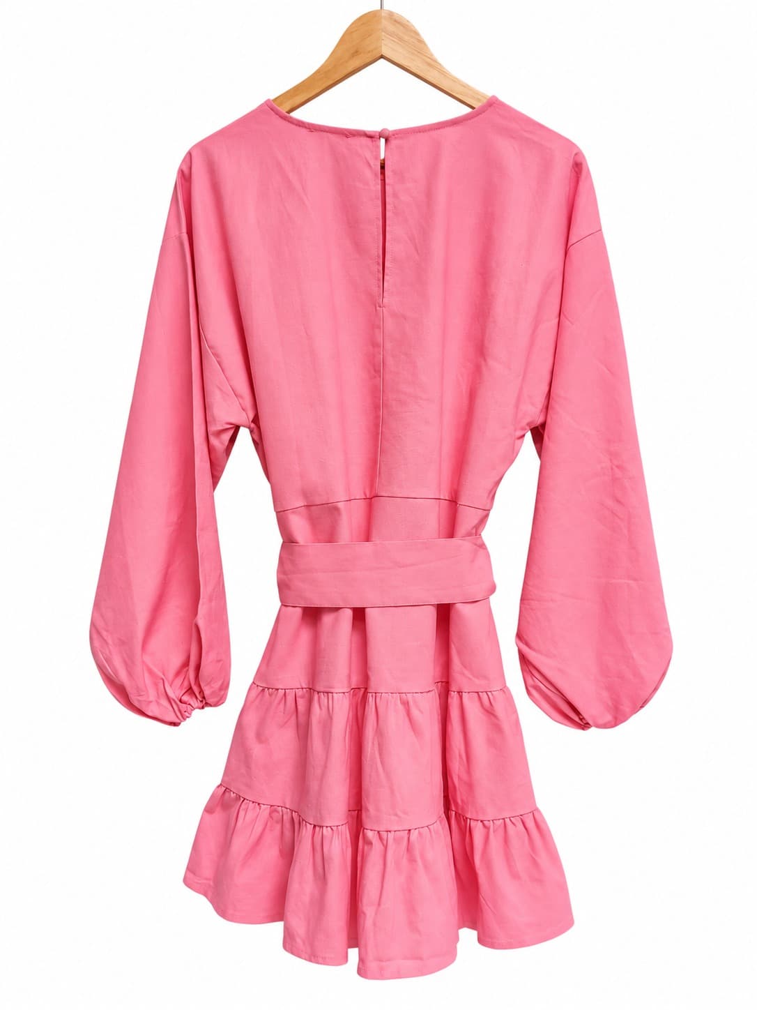 TUSSAH Milah Pink Linen Blend Tie Waist Mini Dress BNWT Size 10 — photo 6 of 9