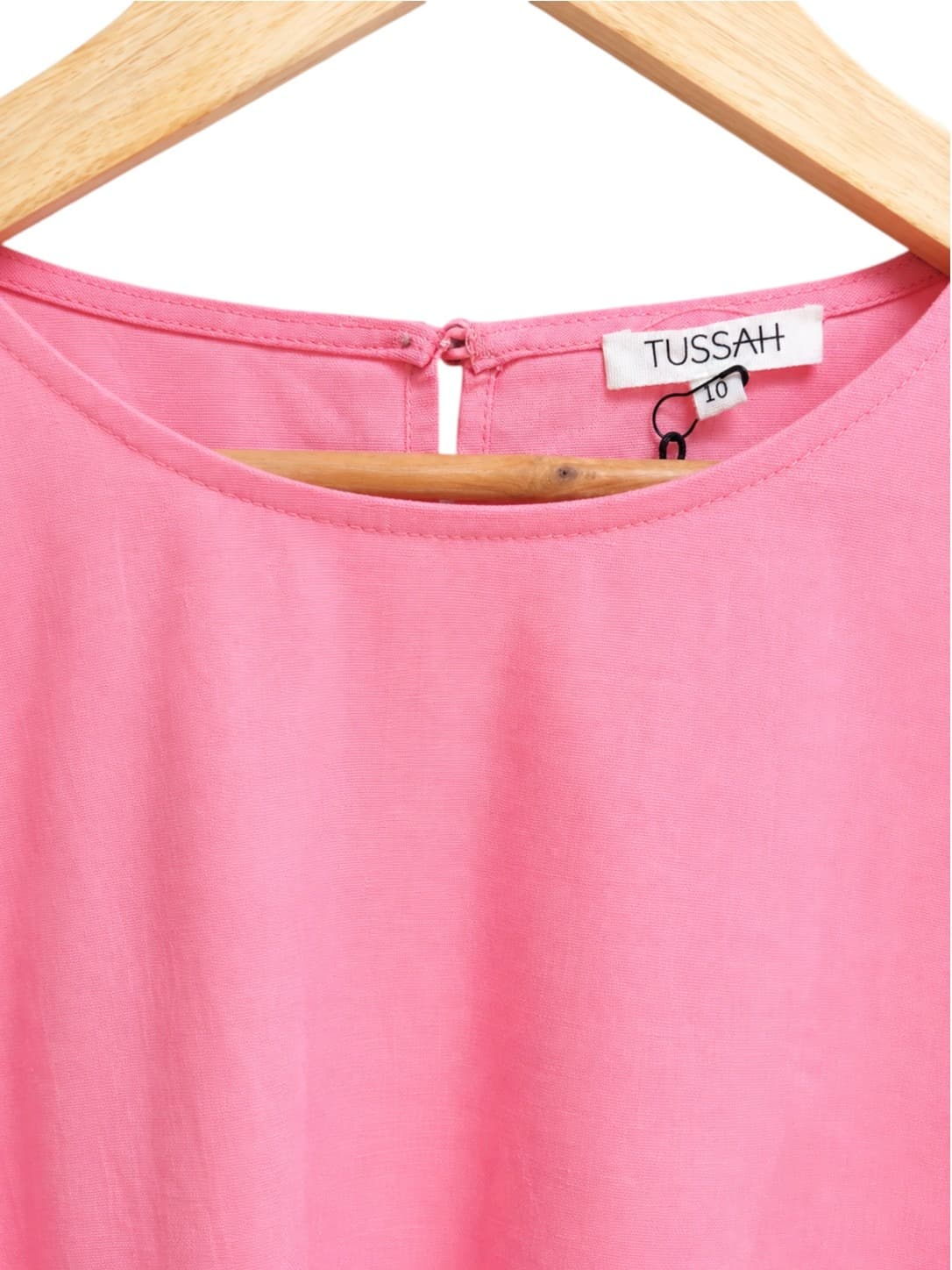 TUSSAH Milah Pink Linen Blend Tie Waist Mini Dress BNWT Size 10 — photo 7 of 9