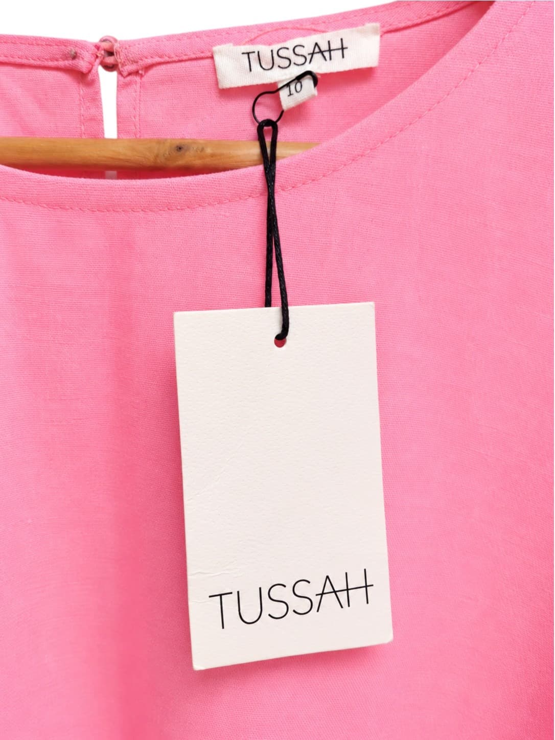 TUSSAH Milah Pink Linen Blend Tie Waist Mini Dress BNWT Size 10 — photo 4 of 9