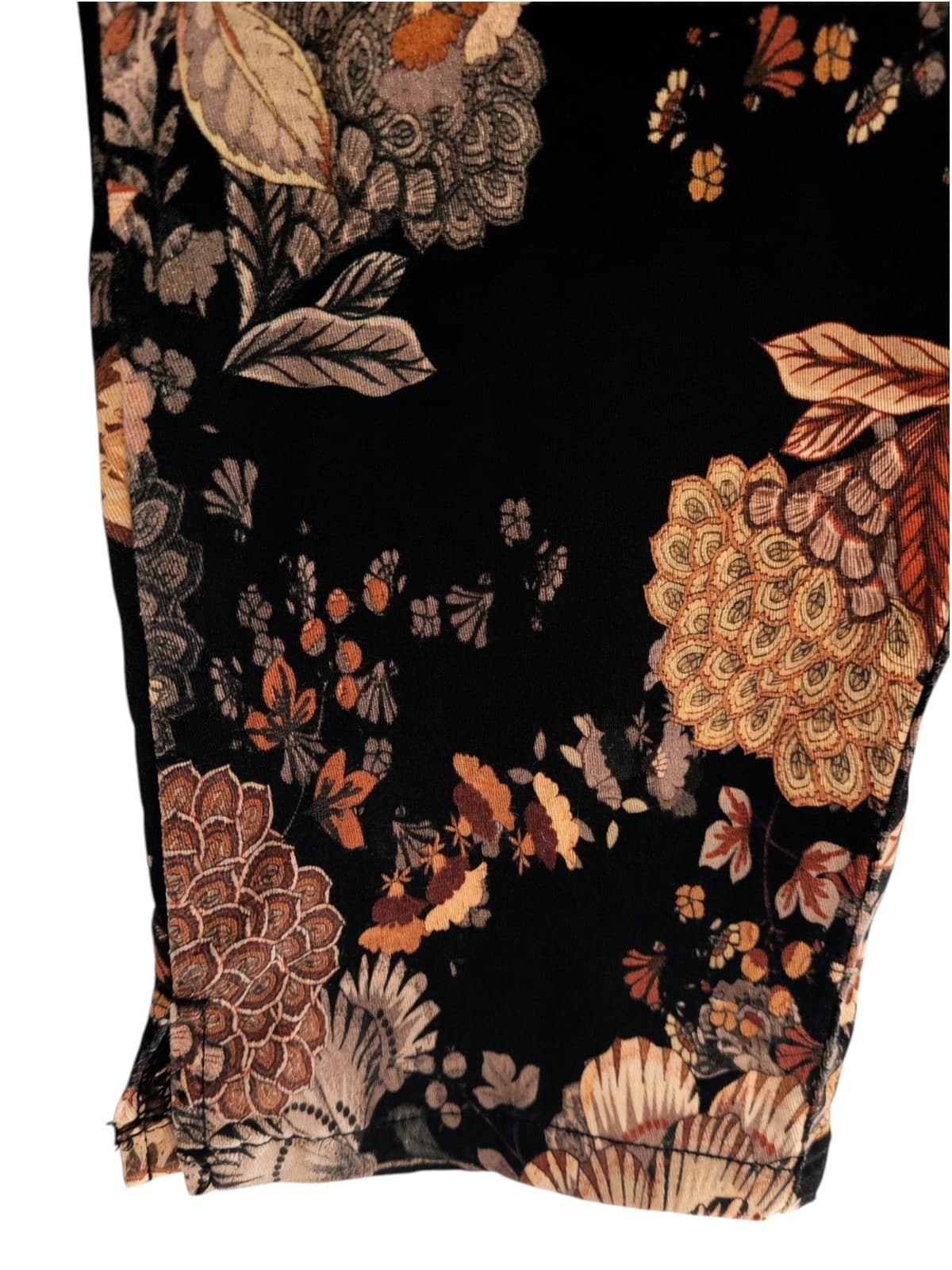 VASSALLI Black Floral Print Straight Leg Pants Women's Size 12 — photo 6 of 9