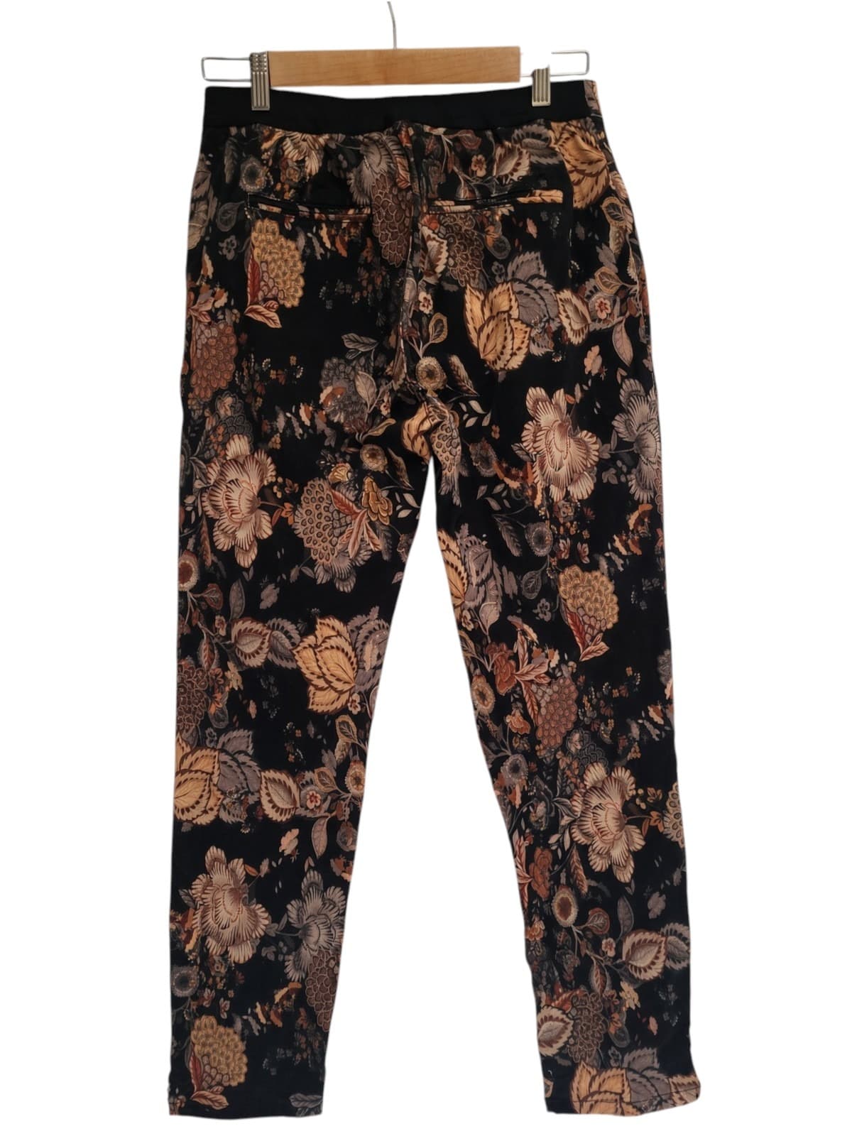 VASSALLI Black Floral Print Straight Leg Pants Women's Size 12 — photo 3 of 9