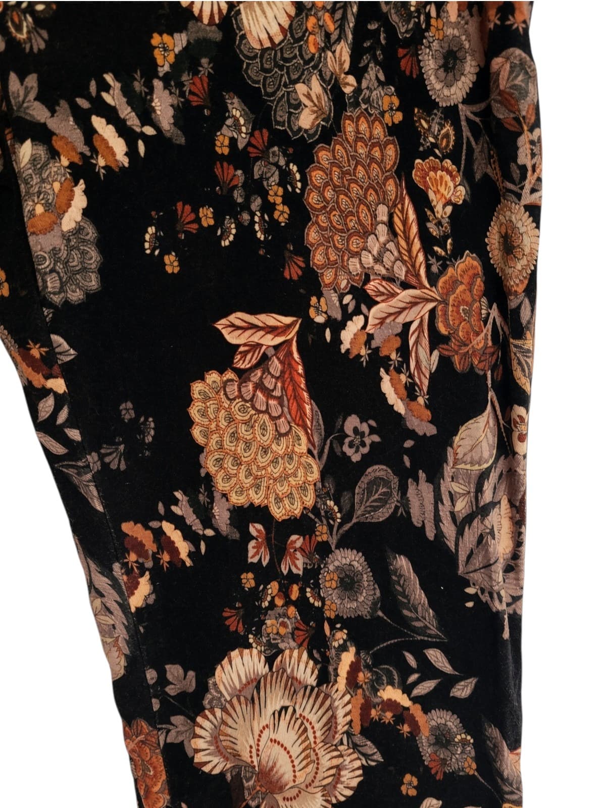 VASSALLI Black Floral Print Straight Leg Pants Women's Size 12 — photo 5 of 9