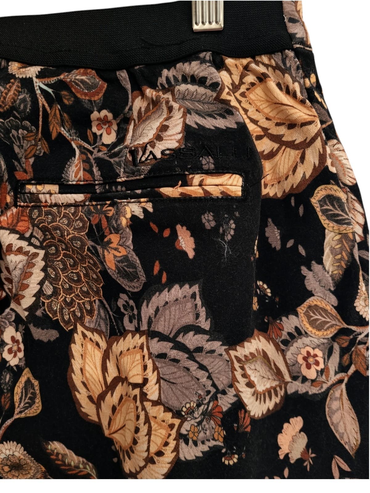 VASSALLI Black Floral Print Straight Leg Pants Women's Size 12 — photo 7 of 9