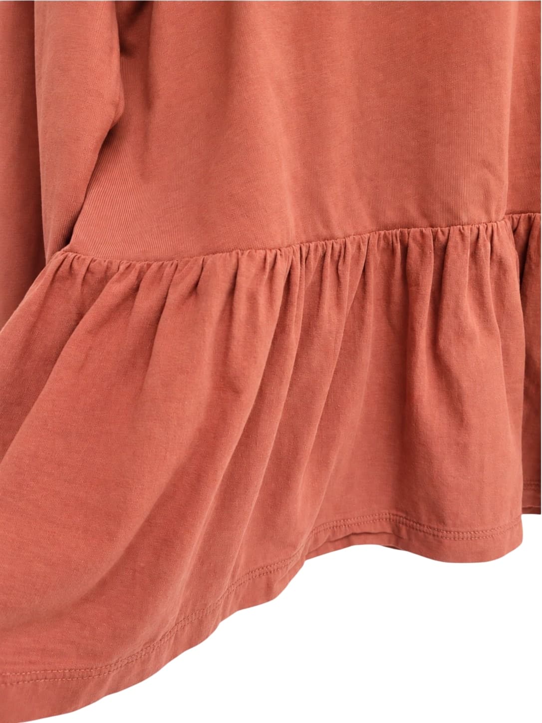 VERO MODA Rust Organic Cotton Peplum Long Sleeve Top Curve Size 18-20 — photo 3 of 7