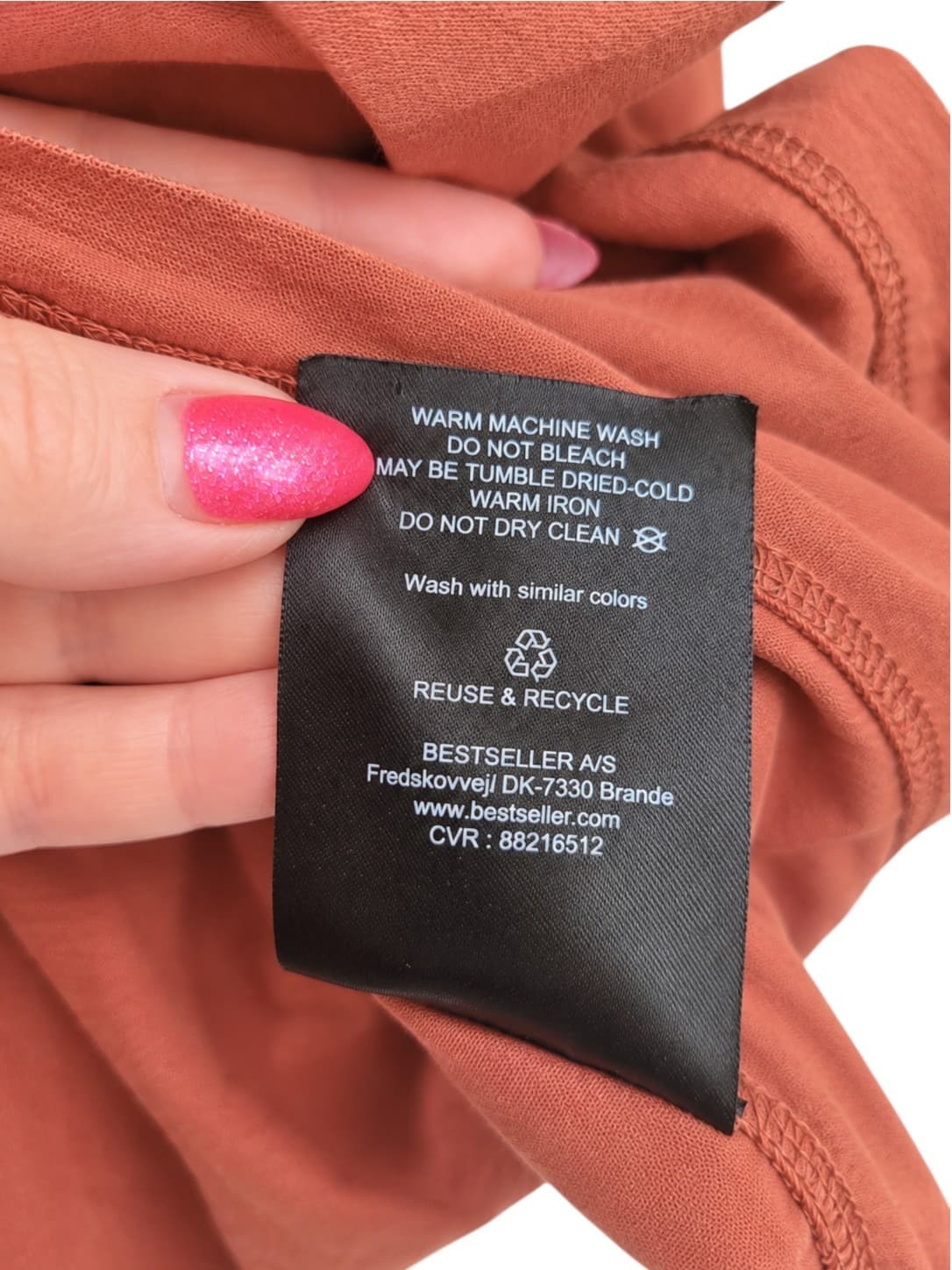VERO MODA Rust Organic Cotton Peplum Long Sleeve Top Curve Size 18-20 — photo 7 of 7