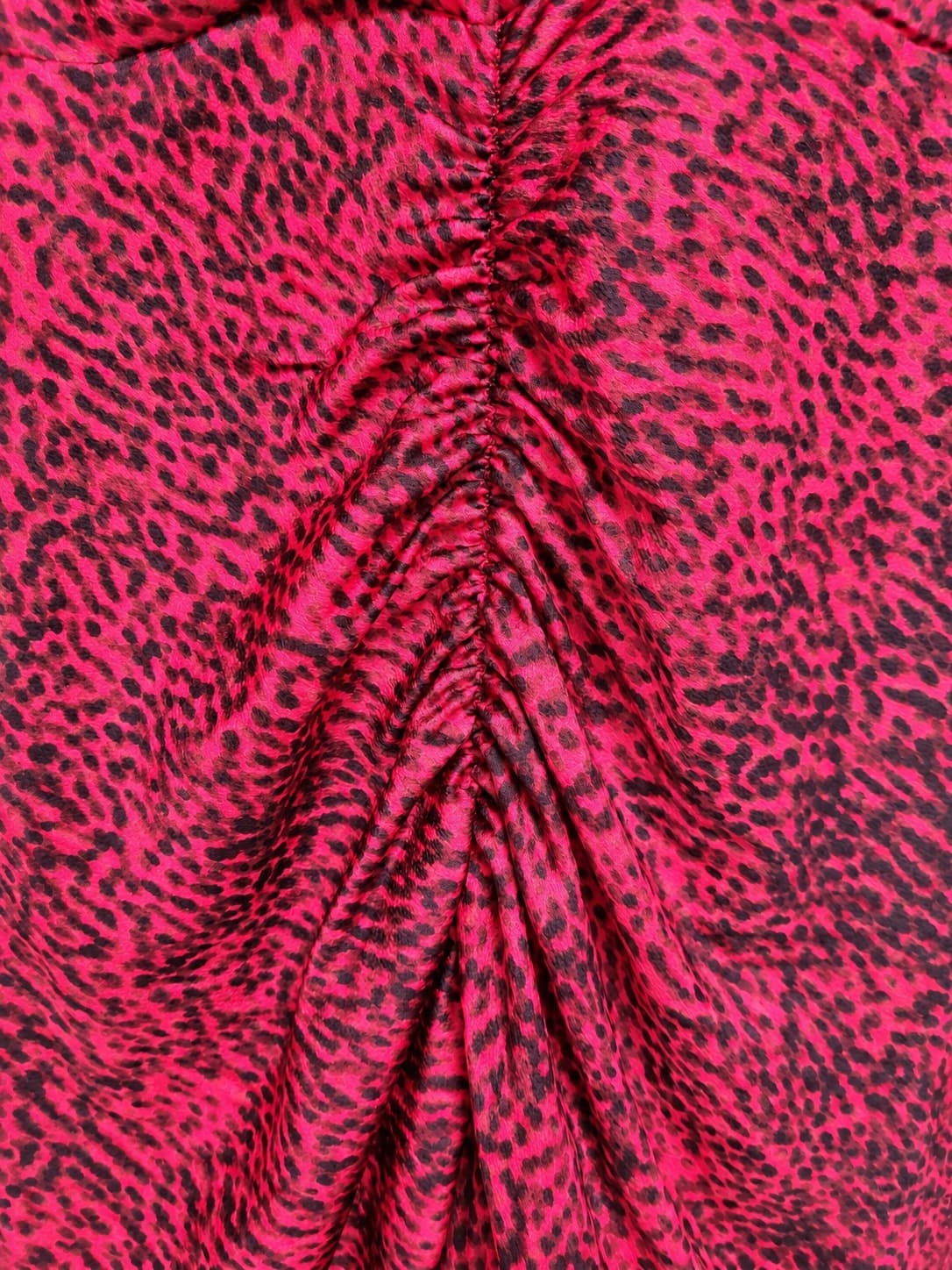 Wayne Cooper Womens Midi Dress Size 8 Pink Black Leopard Print Ruched — photo 4 of 7