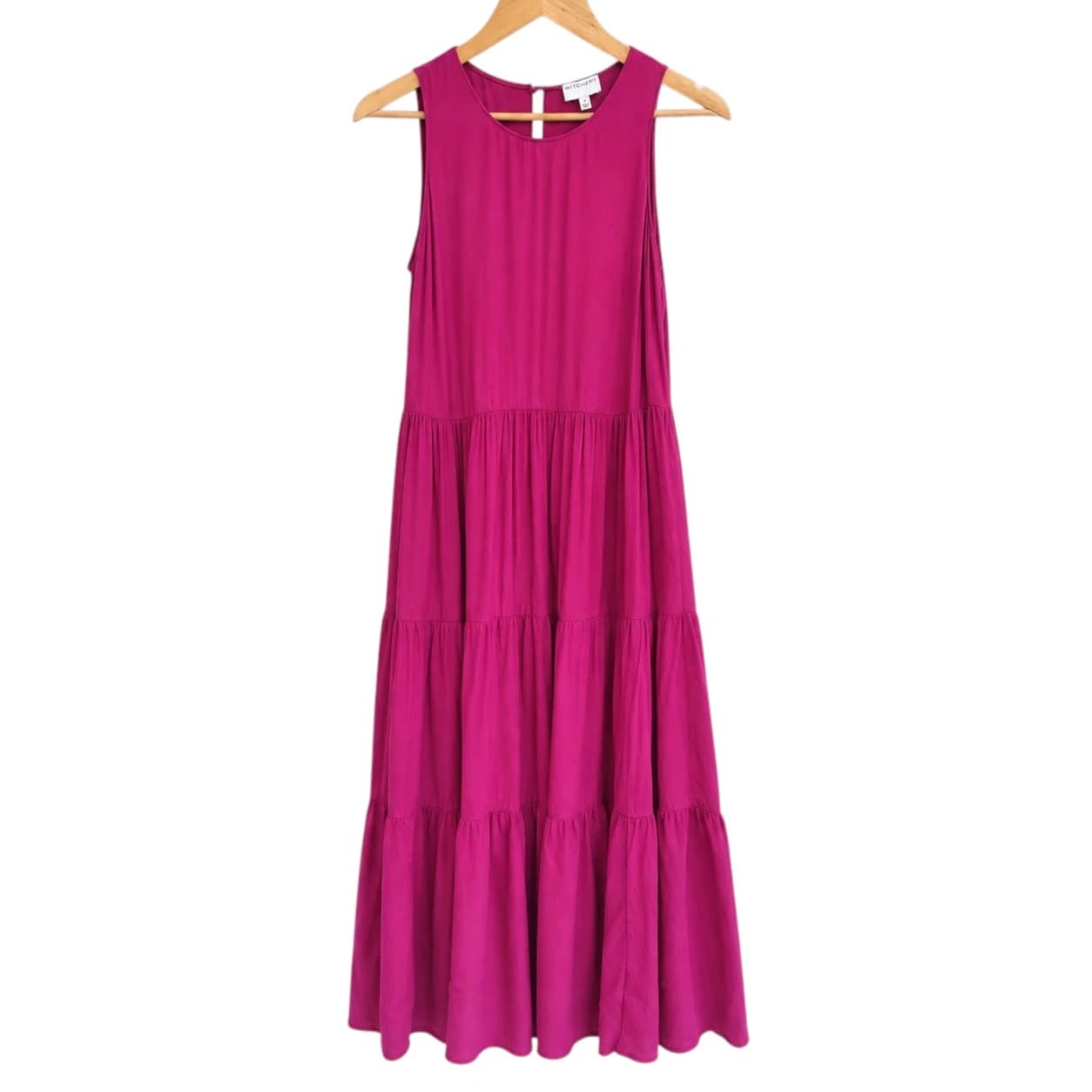 WITCHERY Magenta Sleeveless Tiered Maxi Dress Size 8 — photo 3 of 7