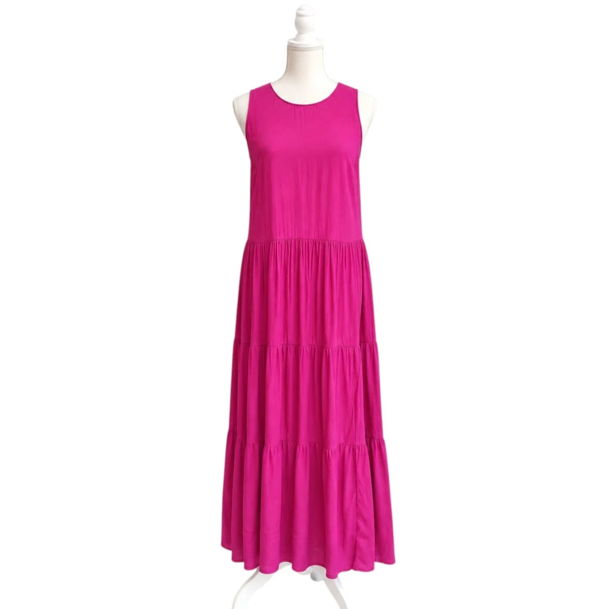 WITCHERY Magenta Sleeveless Tiered Maxi Dress Size 8 — photo 1 of 7