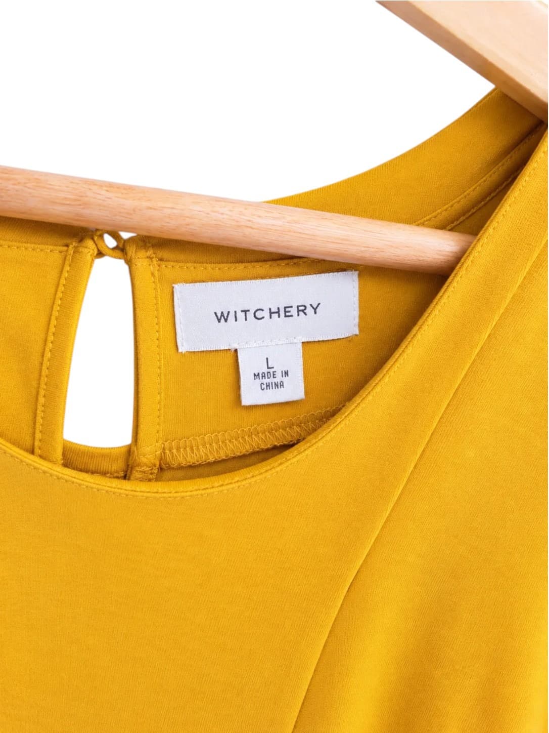 Witchery Mustard Yellow Ruched Sheath Dress Women's Size L Viscose — photo 4 of 6