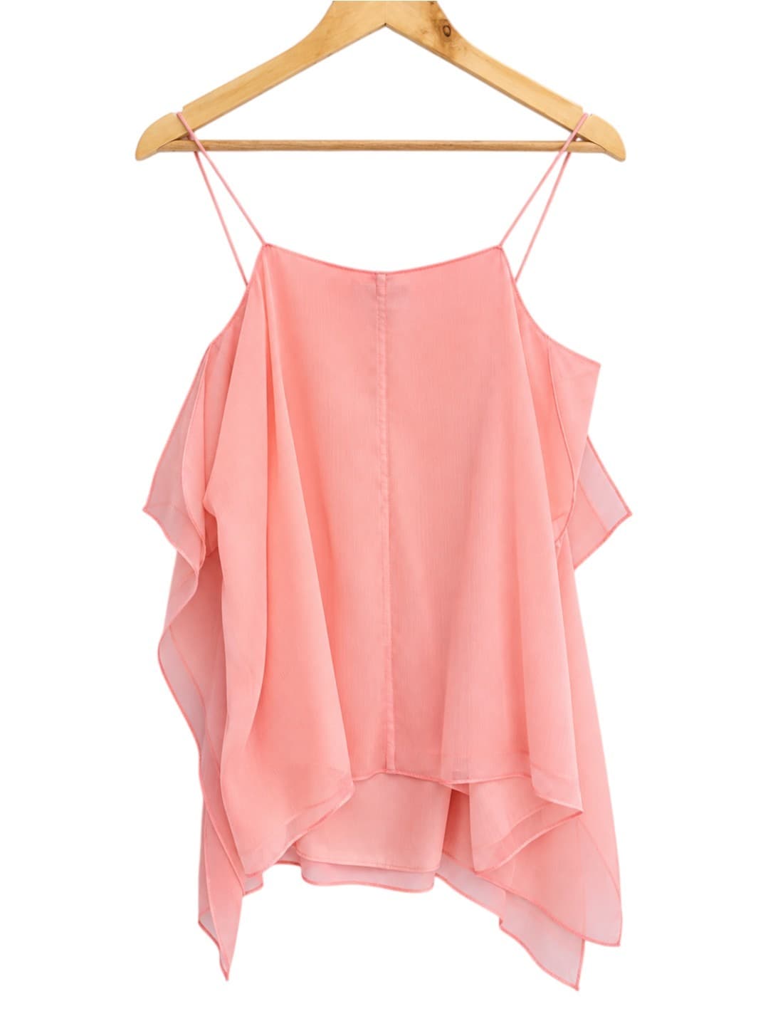 WITCHERY Pink Cold Shoulder Draped Chiffon Cami Top Size 12 — photo 5 of 7