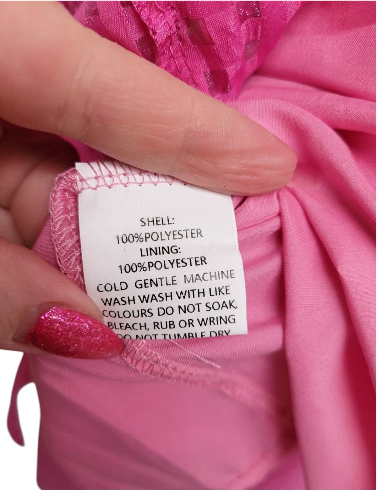 YH & CO Hot Pink Check Puff Sleeve Midi Dress Size 8 — photo 9 of 10