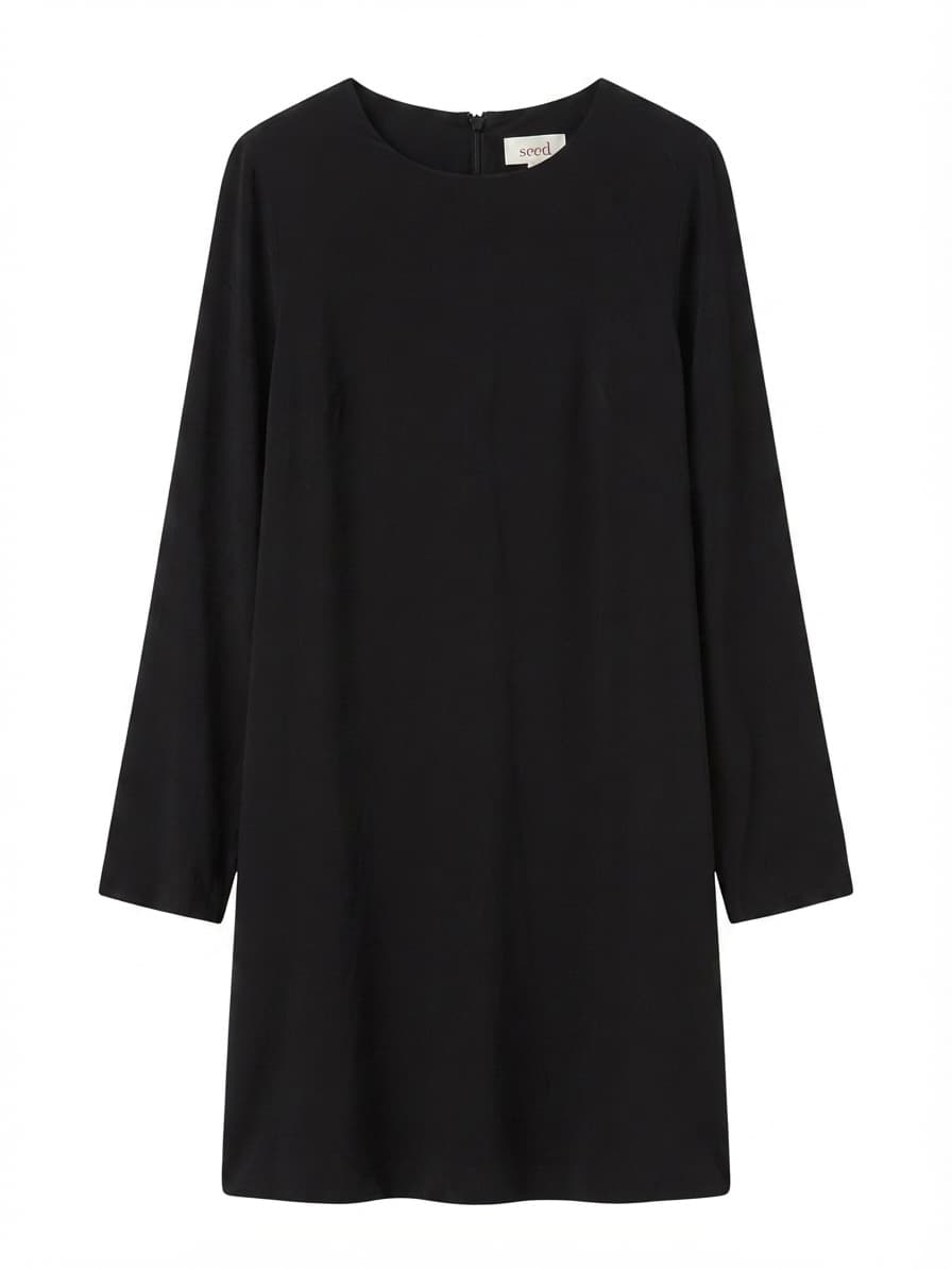 Black Seed Long Sleeve Shift Dress Size 10 — photo 1 of 5