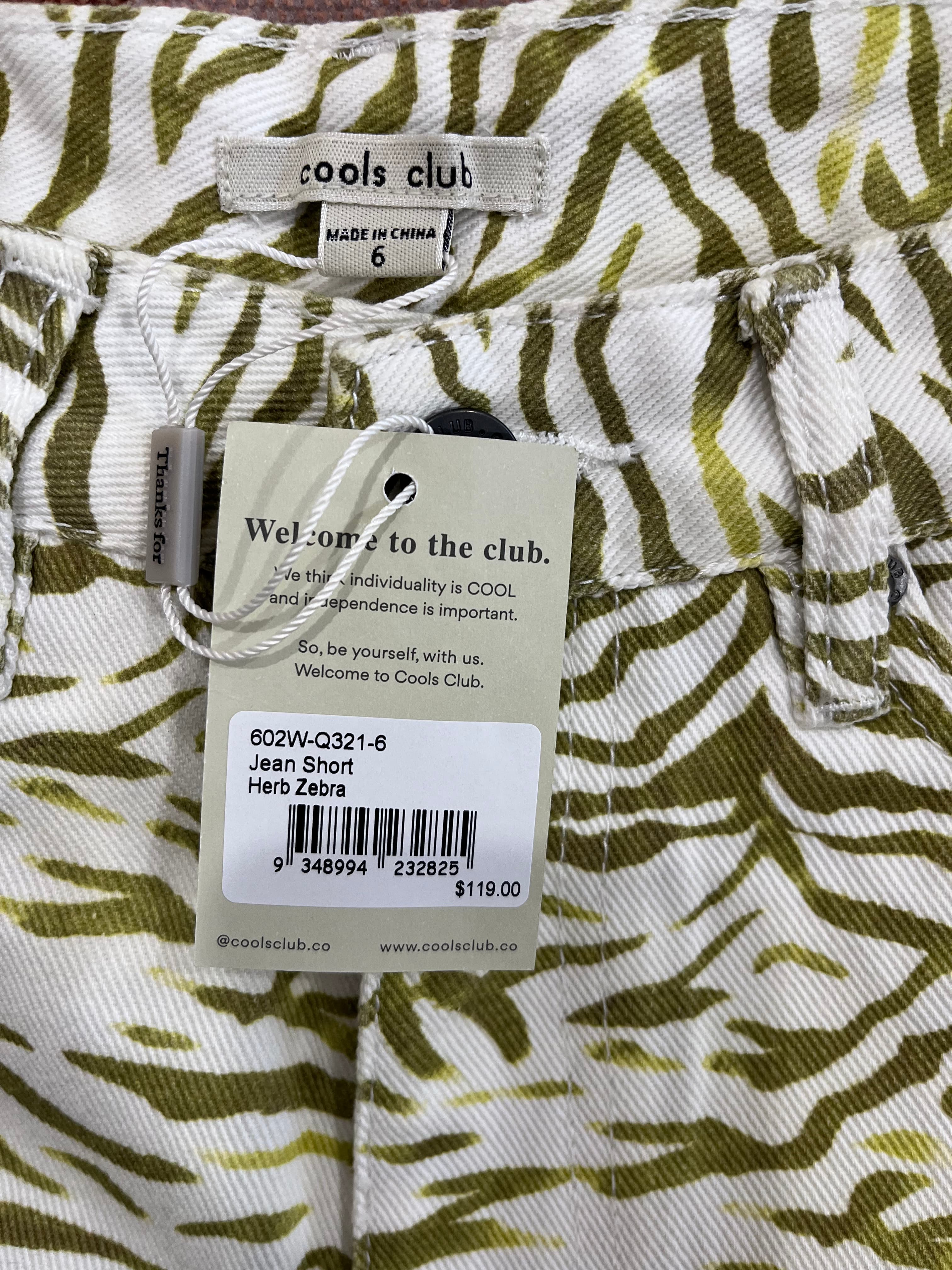 Cools Club Herb Zebra Print Jean Shorts Size 6 New With Tags — photo 4 of 6
