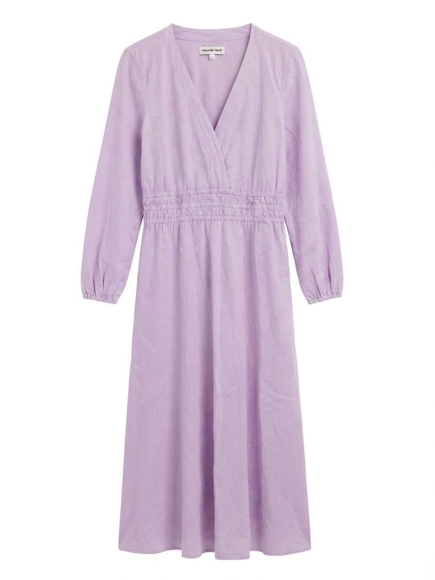 Country Road Lilac V-Neck Long Sleeve Smocked Waist Midi Dress Size 12 — photo 1 of 6