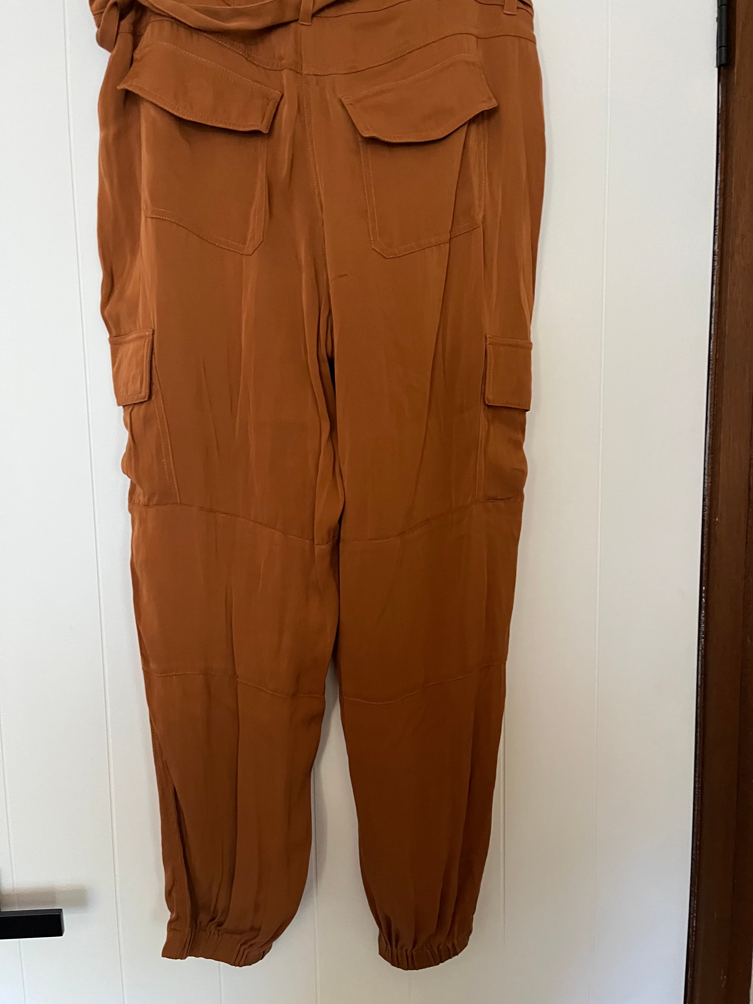 Country Road Rust Silk Blend Cargo Jogger Pants Size 12 — photo 3 of 6