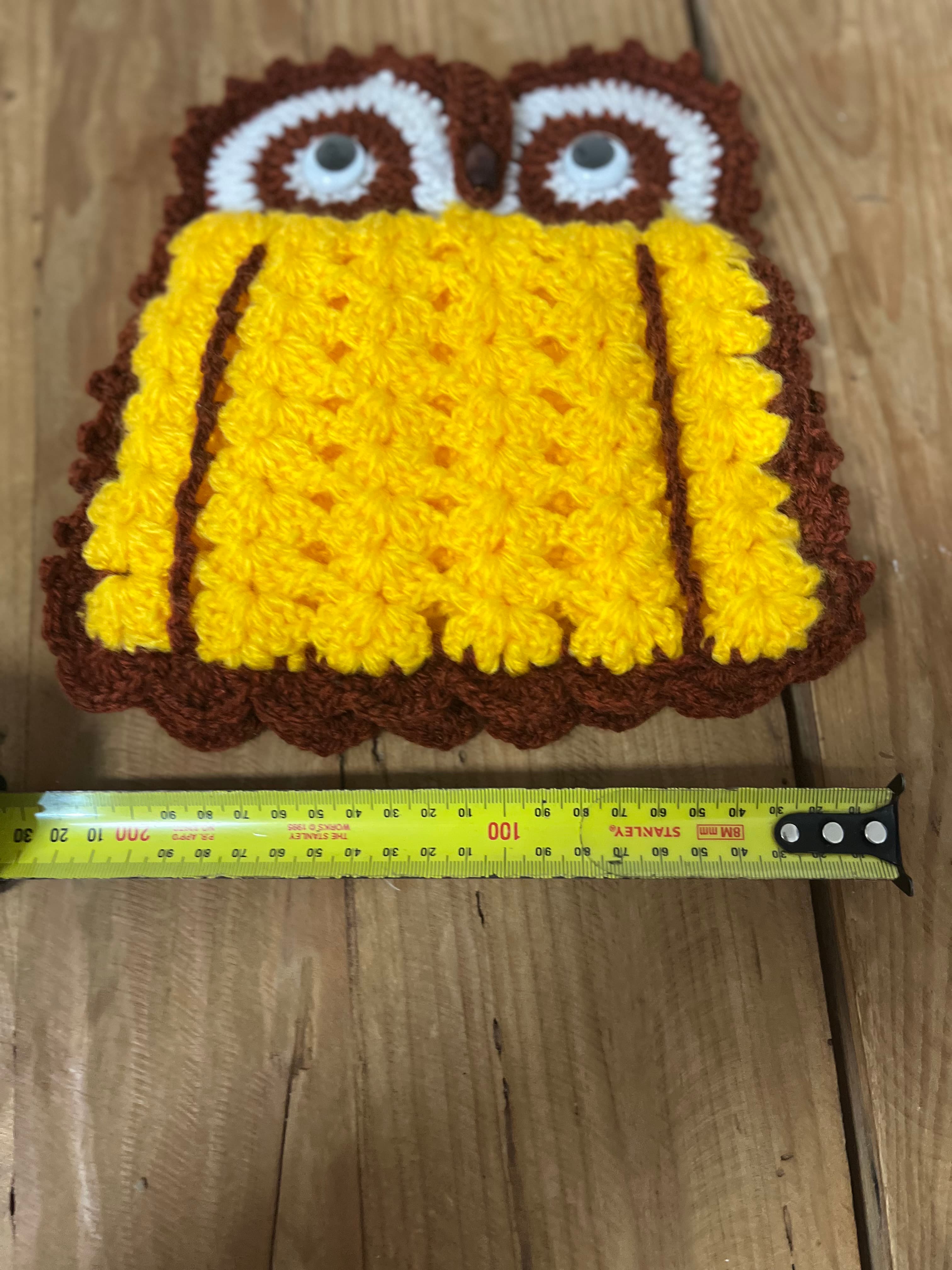 Crochet Owl Tea Cosy Yellow Brown Retro Kitchen Decor — photo 5 of 5
