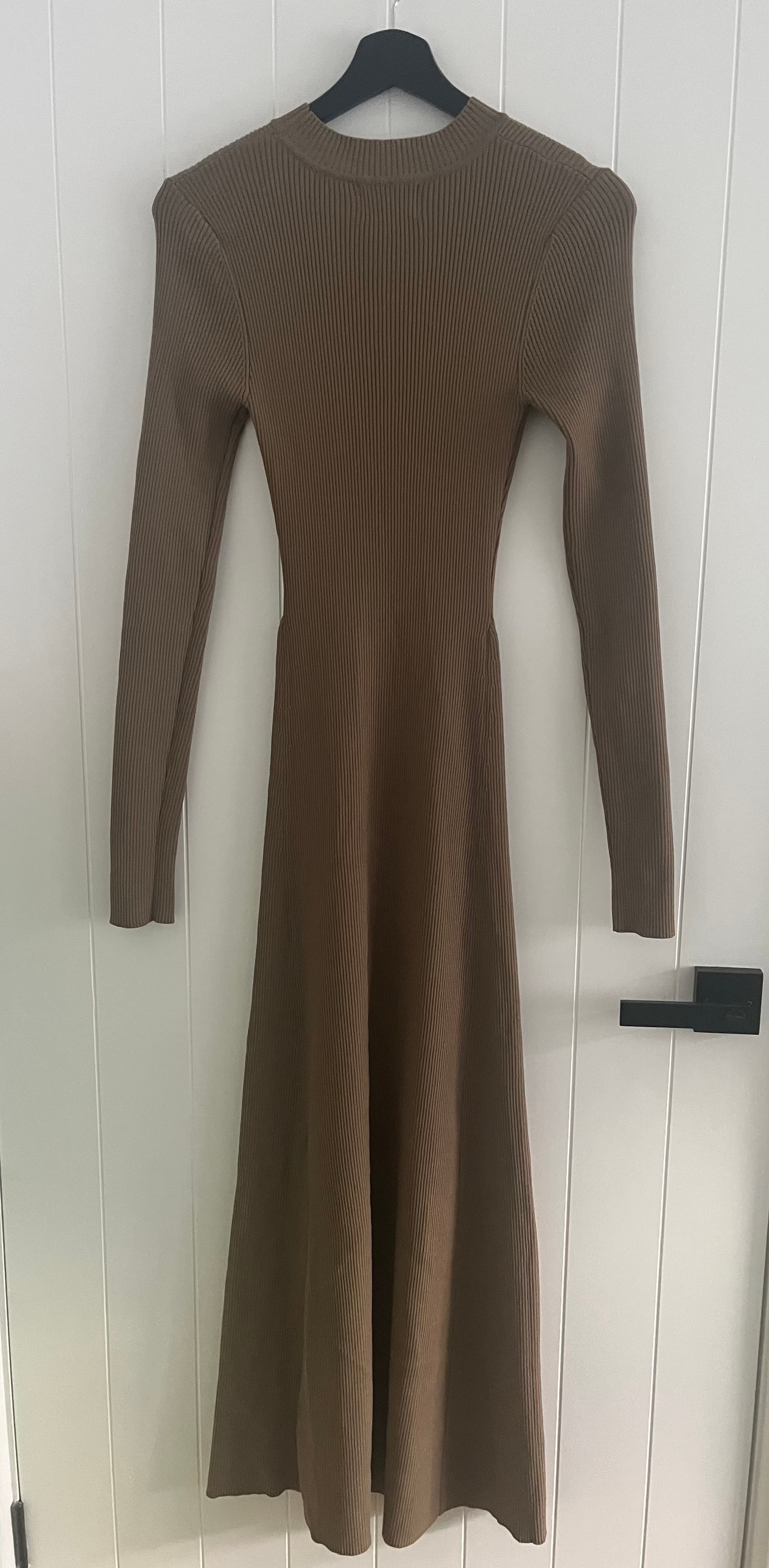 DISSH Ribbed Knit Long Sleeve Midi Dress Brown Size M — photo 1 of 6