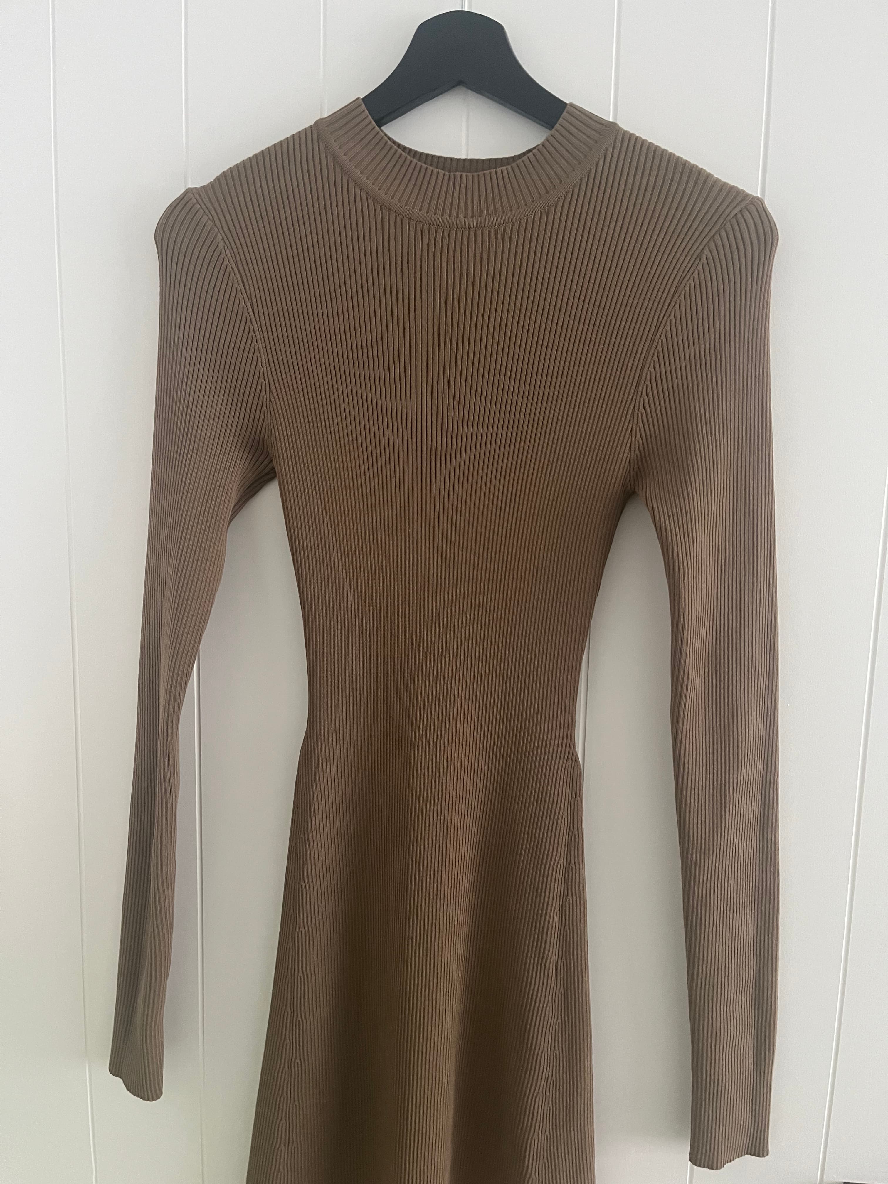 DISSH Ribbed Knit Long Sleeve Midi Dress Brown Size M — photo 3 of 6