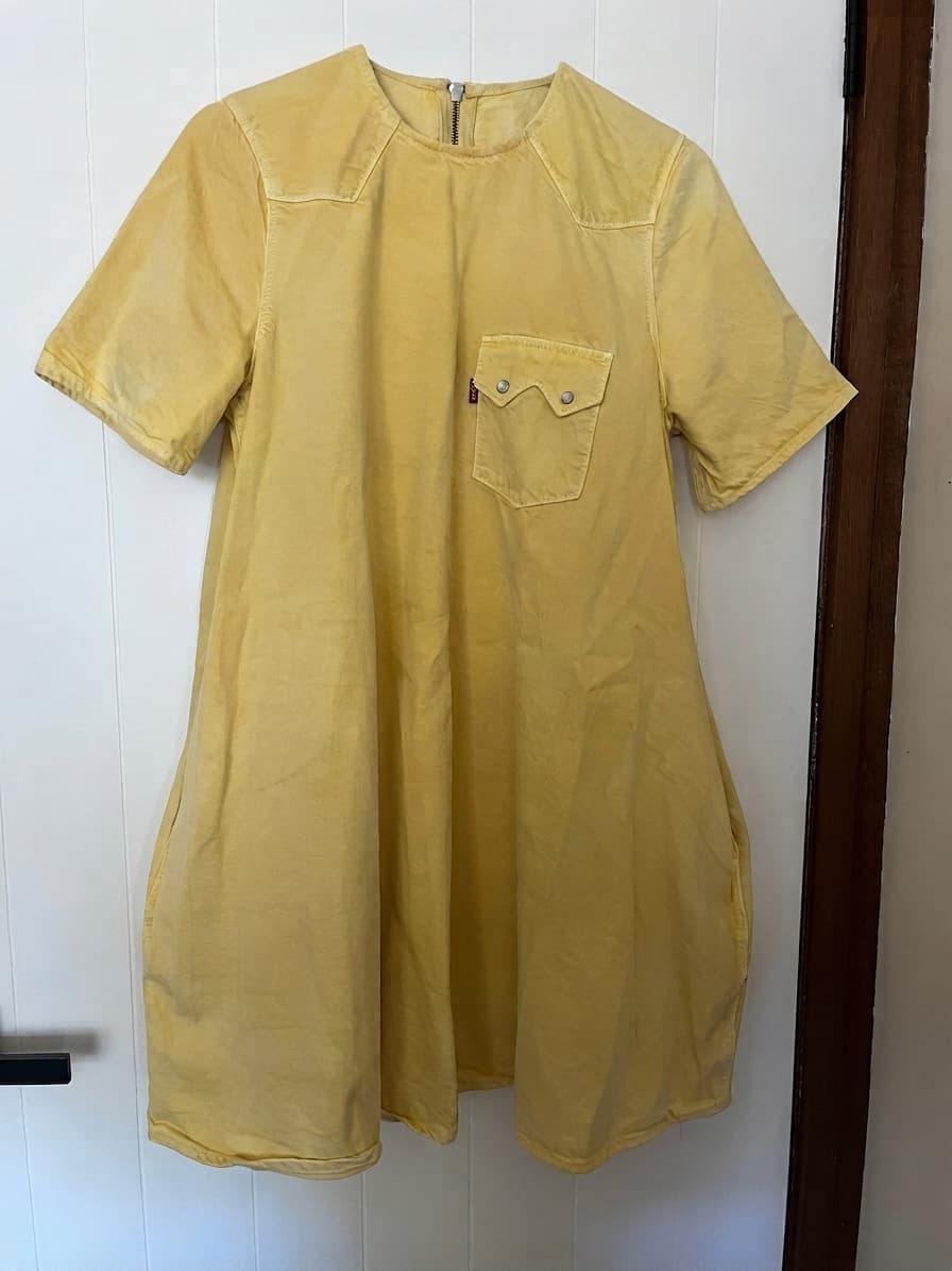Ganni x Levi Strauss & Co. / Ganni Yellow Denim Western Tunic Dress Size S — photo 1 of 6