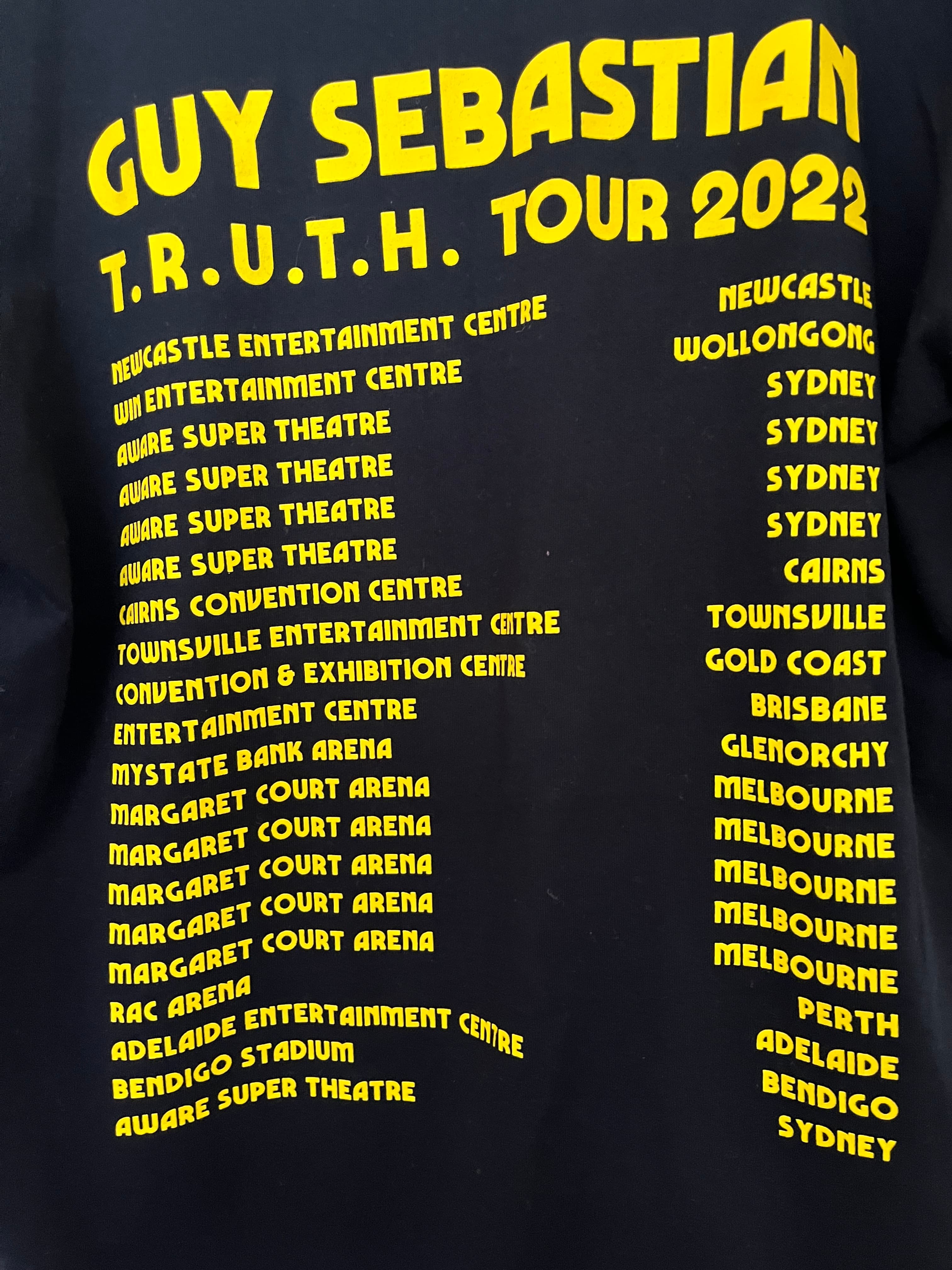 Guy Sebastian T.R.U.T.H. Tour 2022 Graphic T-Shirt Black — photo 3 of 4