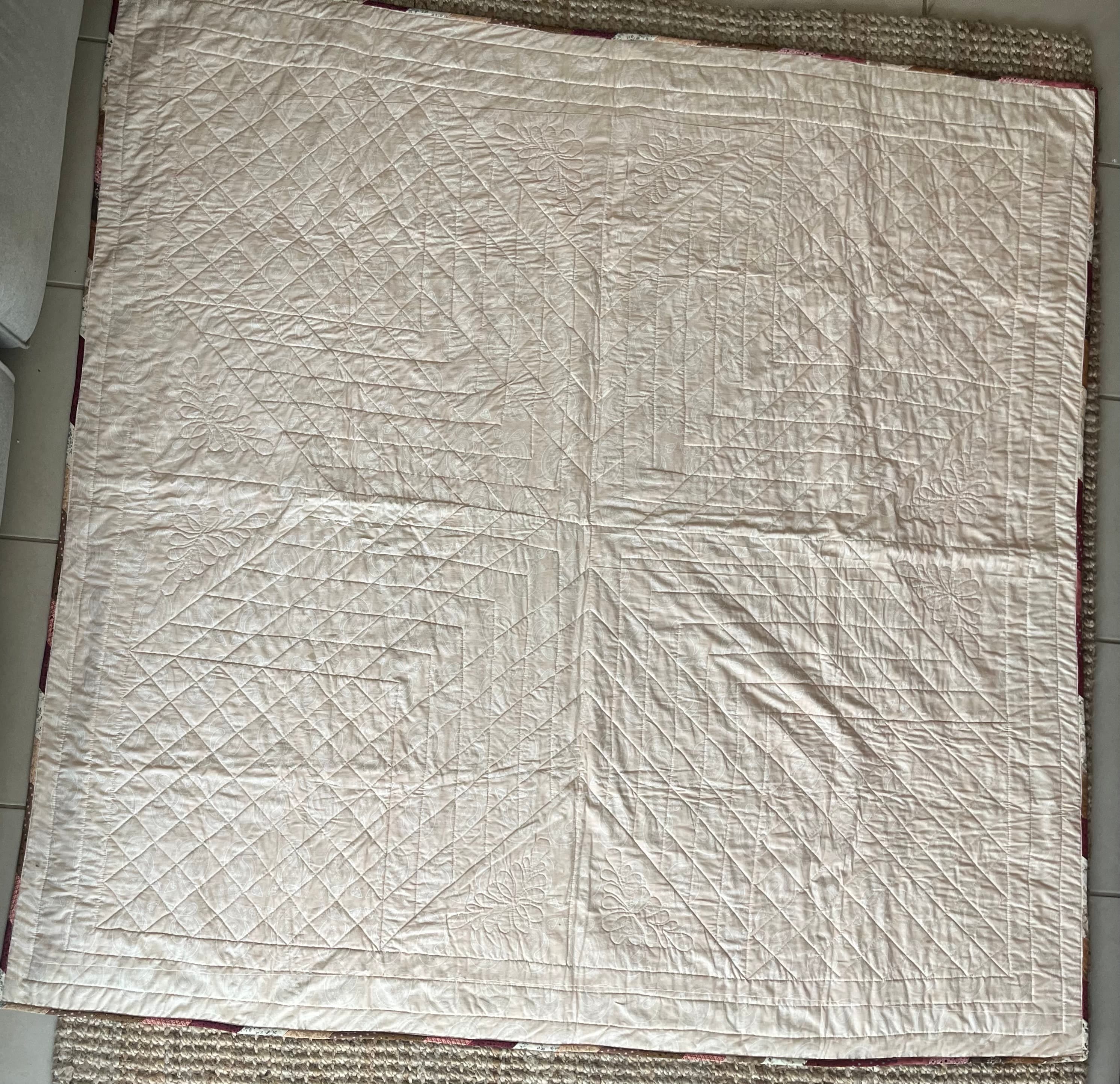 Handmade Lone Star Patchwork Quilt Multicoloured Bedspread — photo 6 of 6