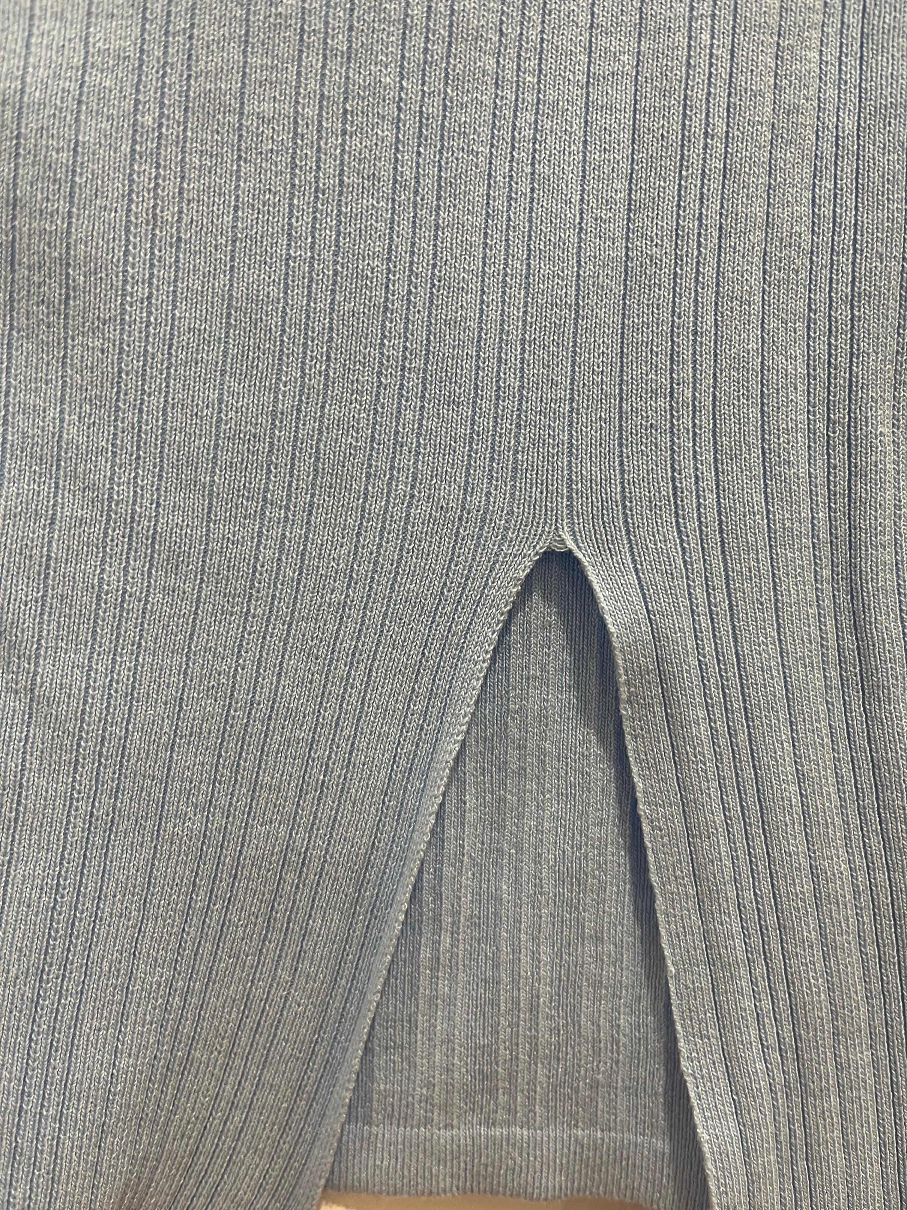 Here Comes The Sun Ribbed Cut-Out Long Sleeve Top Light Blue — photo 5 of 7