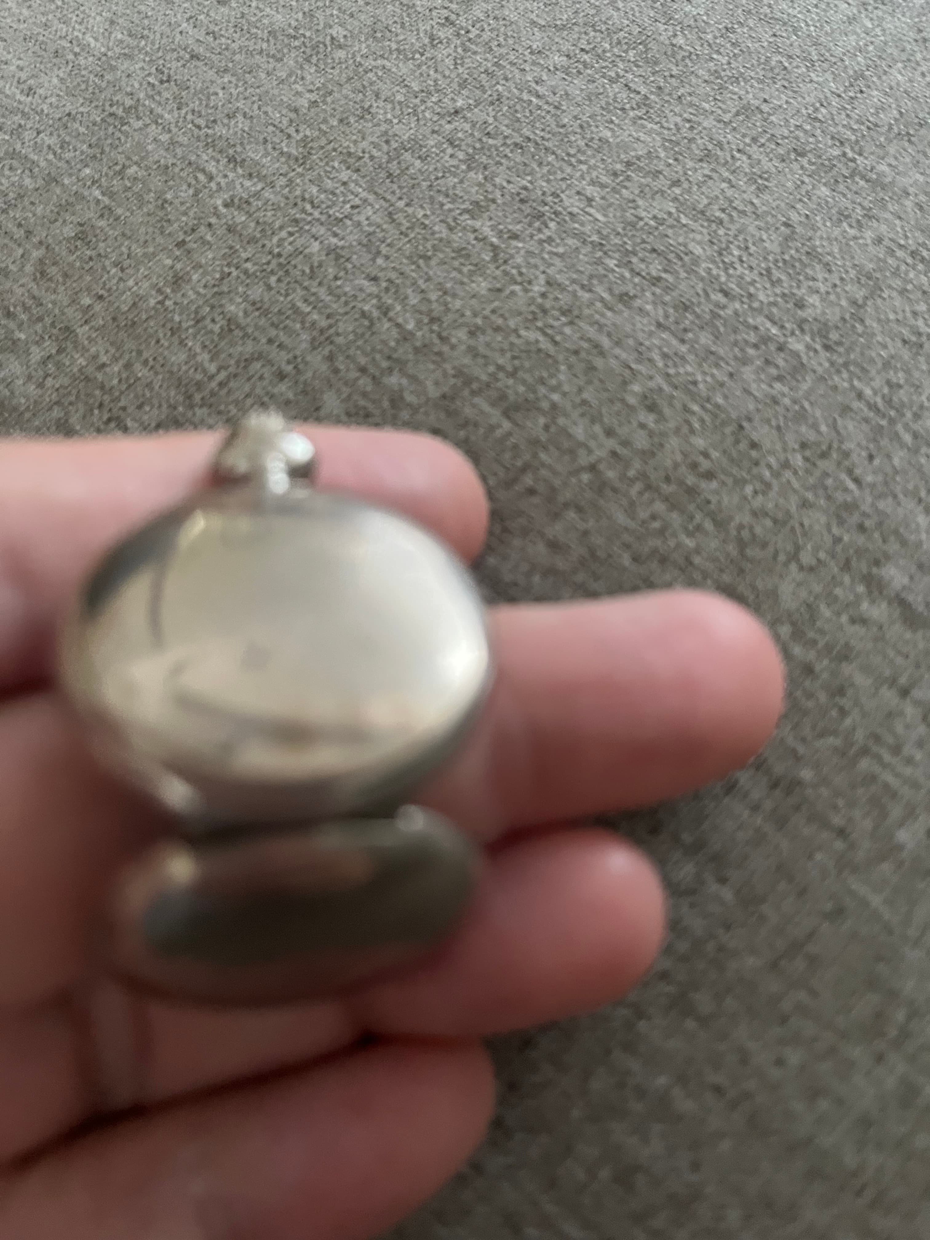 Miniature Silver-Tone Quartz Pocket Watch - Untested — photo 3 of 6