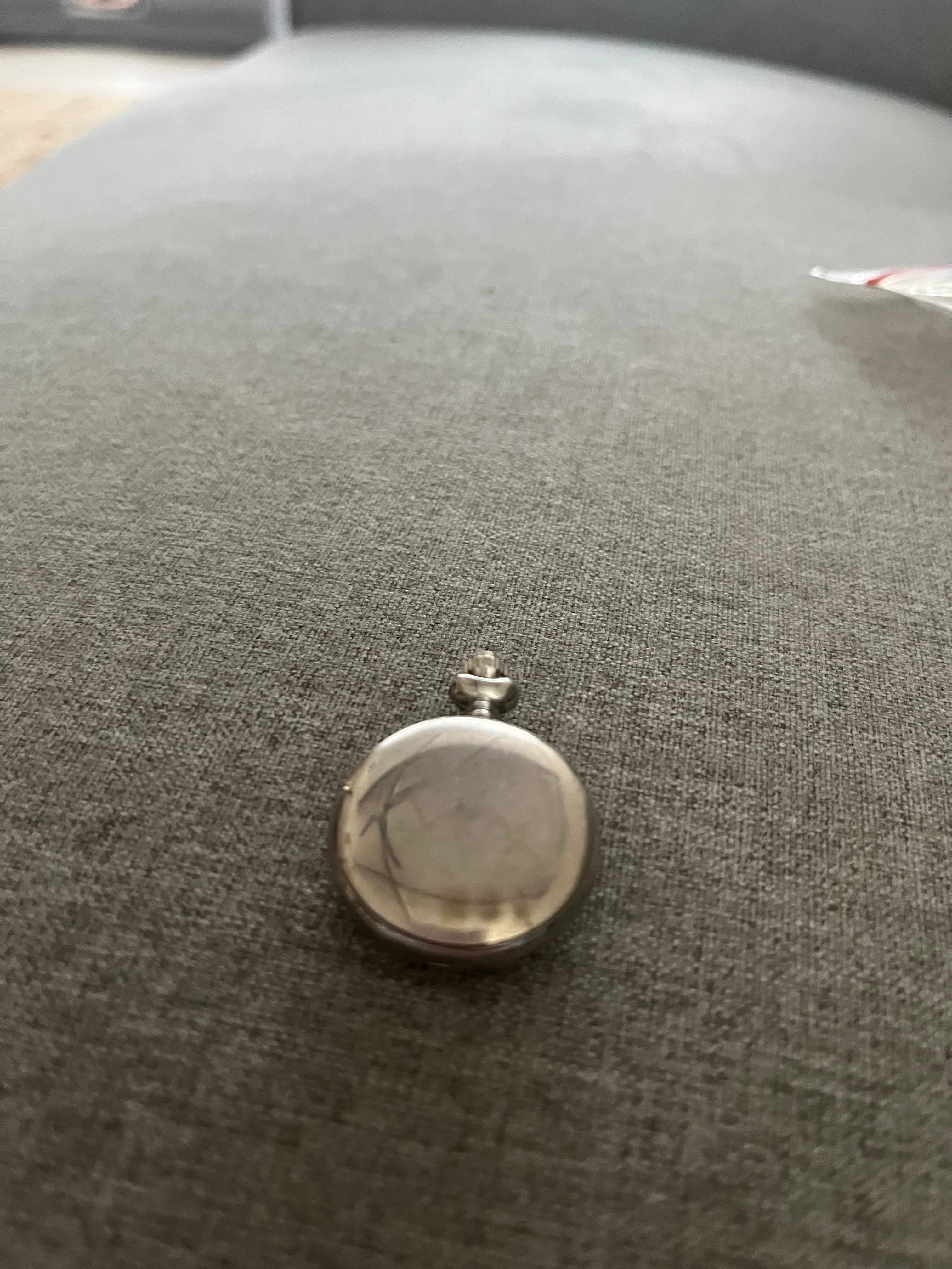 Miniature Silver-Tone Quartz Pocket Watch - Untested — photo 5 of 6